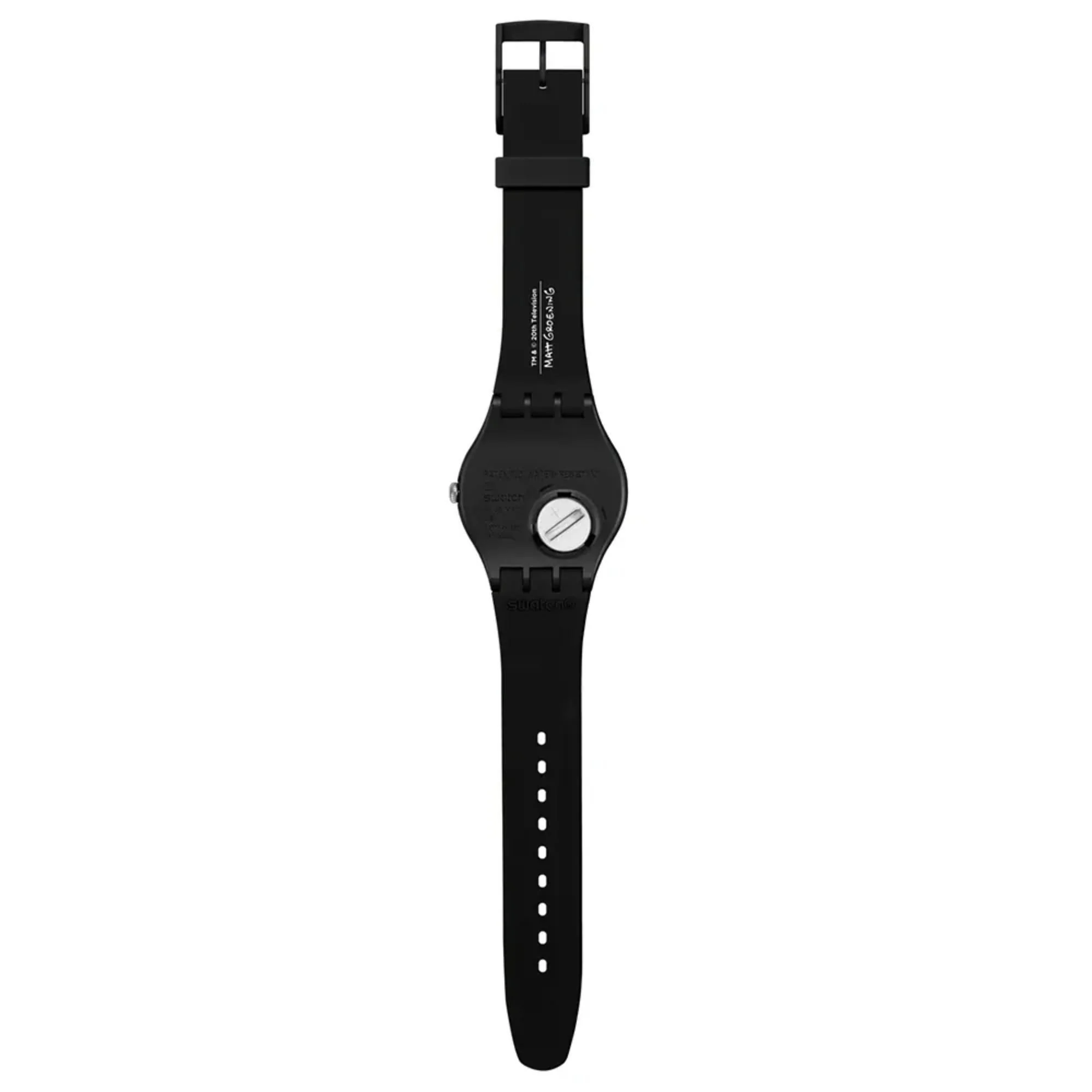 Swatch x The Simpsons (41mm) D'OH OF THE DEAD Black Printed Dial Black Printed Strap Watch SO29Z135 - Image 4