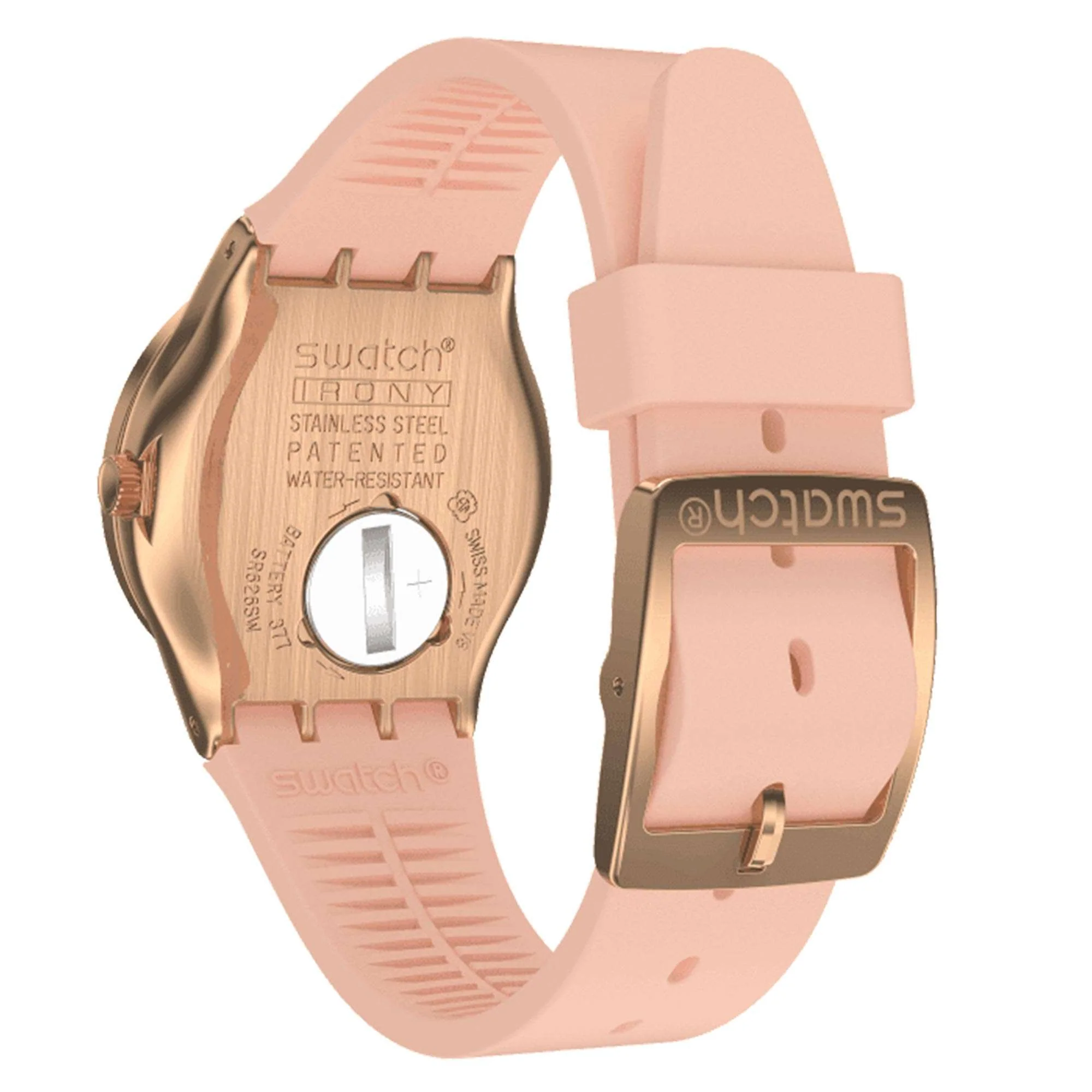 Swatch Pink Confusion Quartz Pink Dial Silicone Strap Women's Watch YLG140 - Image 5