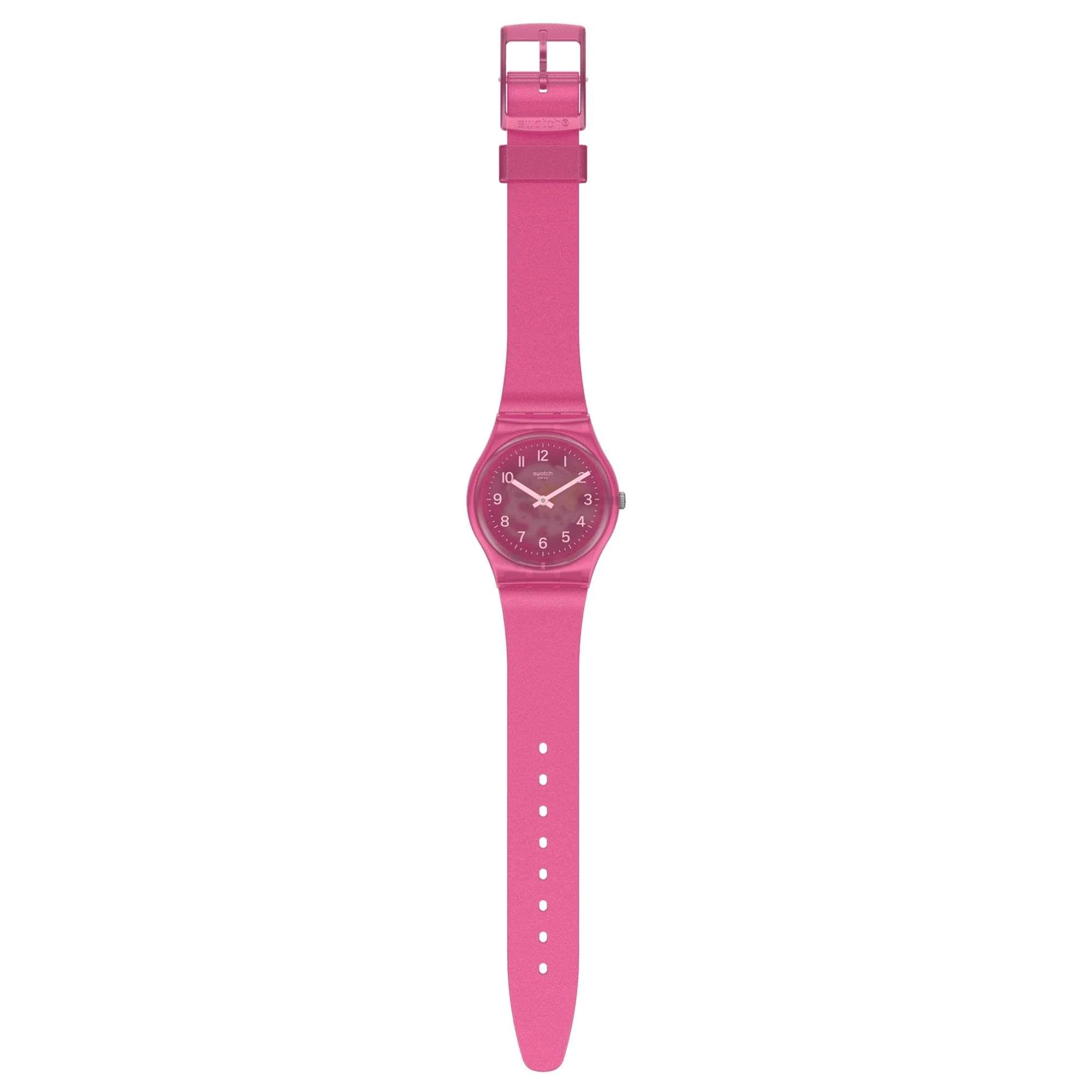 Swtach Original Gent Quartz Pink Dial Pink Silicone Strap GP170 - Image 9