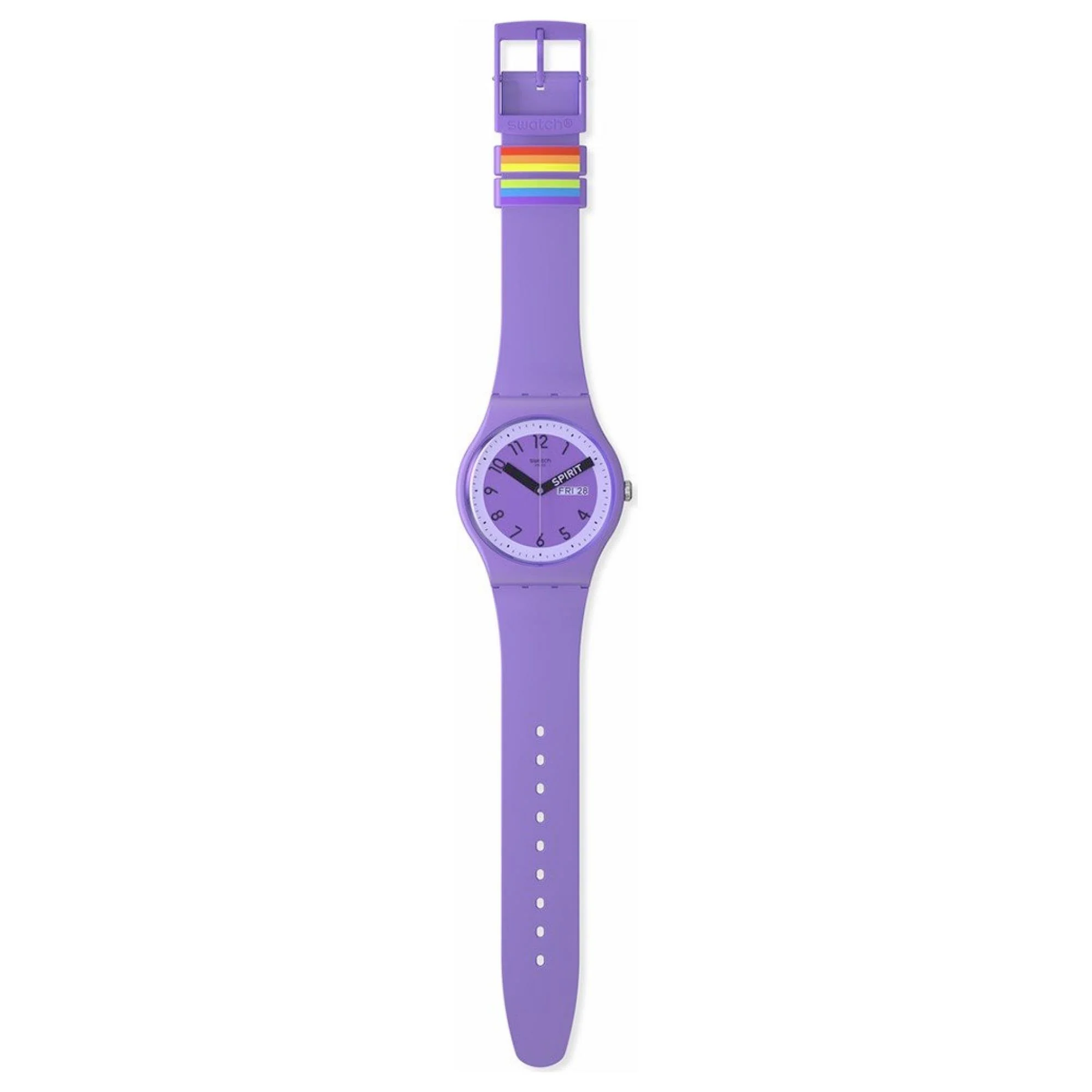 Swatch Pride Spirit 'Proudly Violet' Quartz Purple Dial Unisex Watch SO29V700 - Image 8