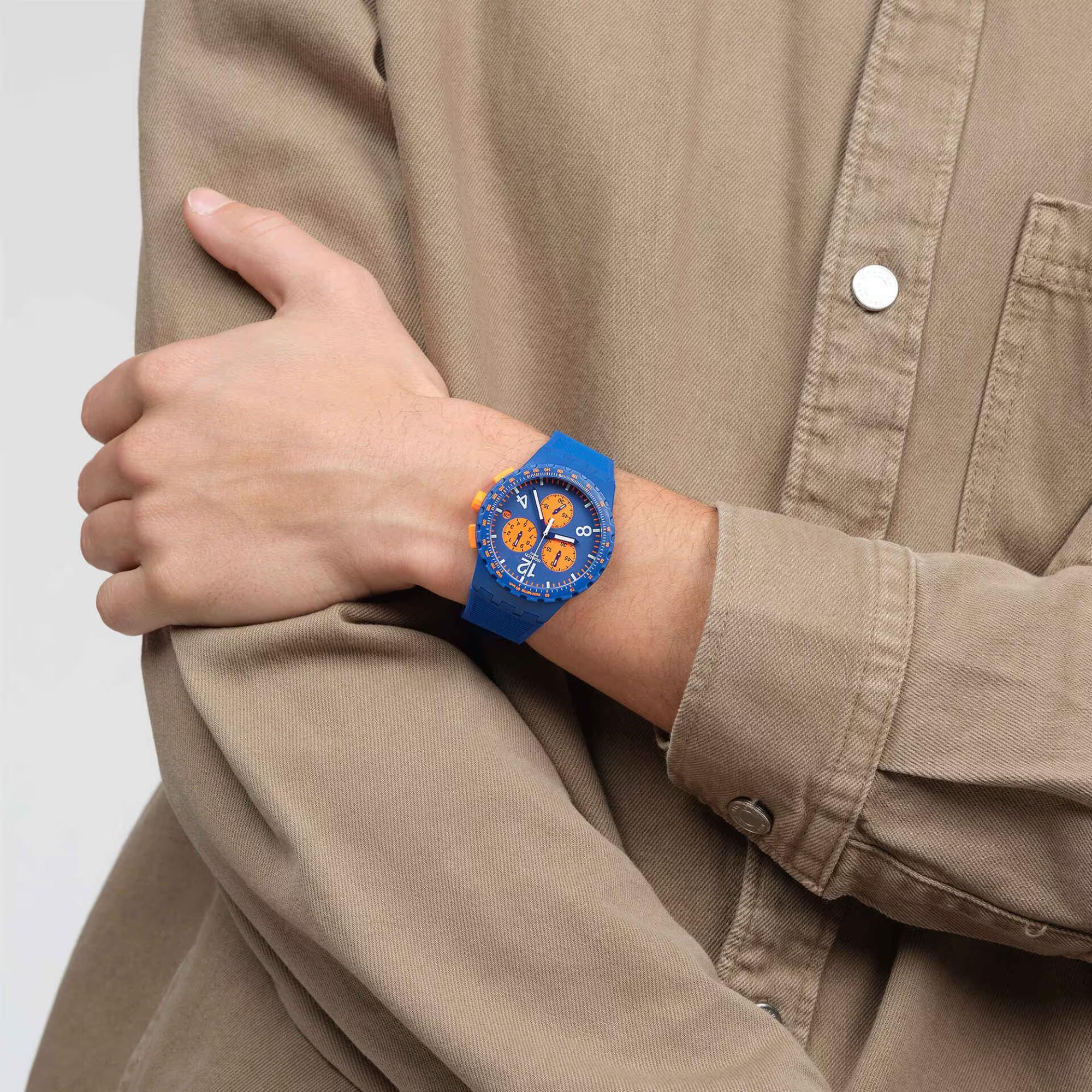 Swatch Primarily Chronograph Blue Dial Men’s Watch SUSN419 - Image 11
