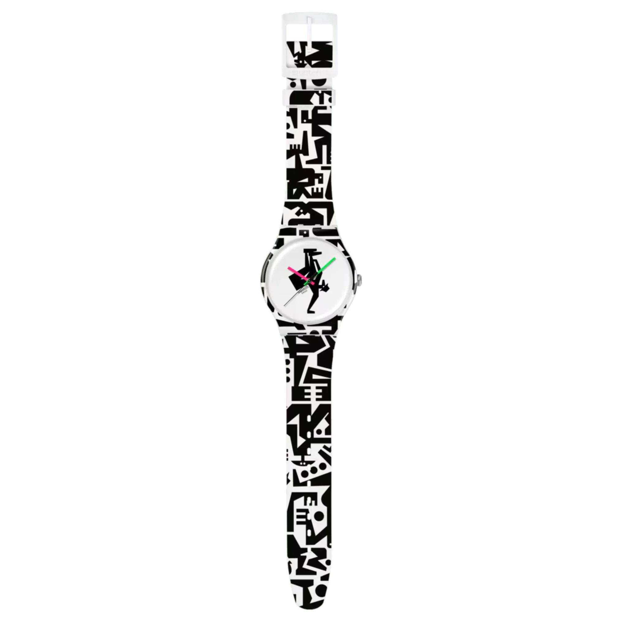 Swatch Break Free FROM THE ARCHIVE White Dial Silicone Strap Unisex Watch SO29Z147 - Image 3