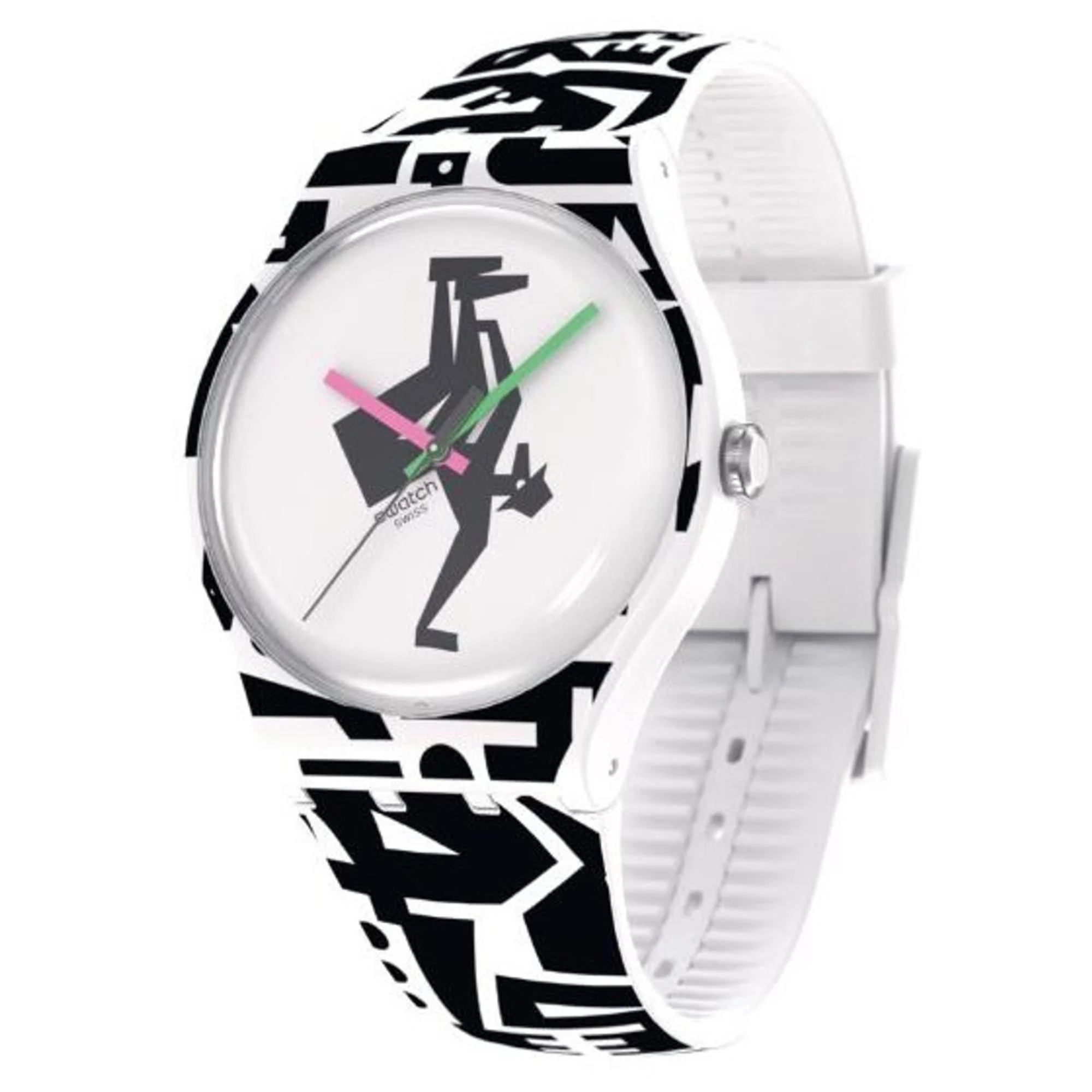 Swatch Break Free FROM THE ARCHIVE White Dial Silicone Strap Unisex Watch SO29Z147 - Image 4