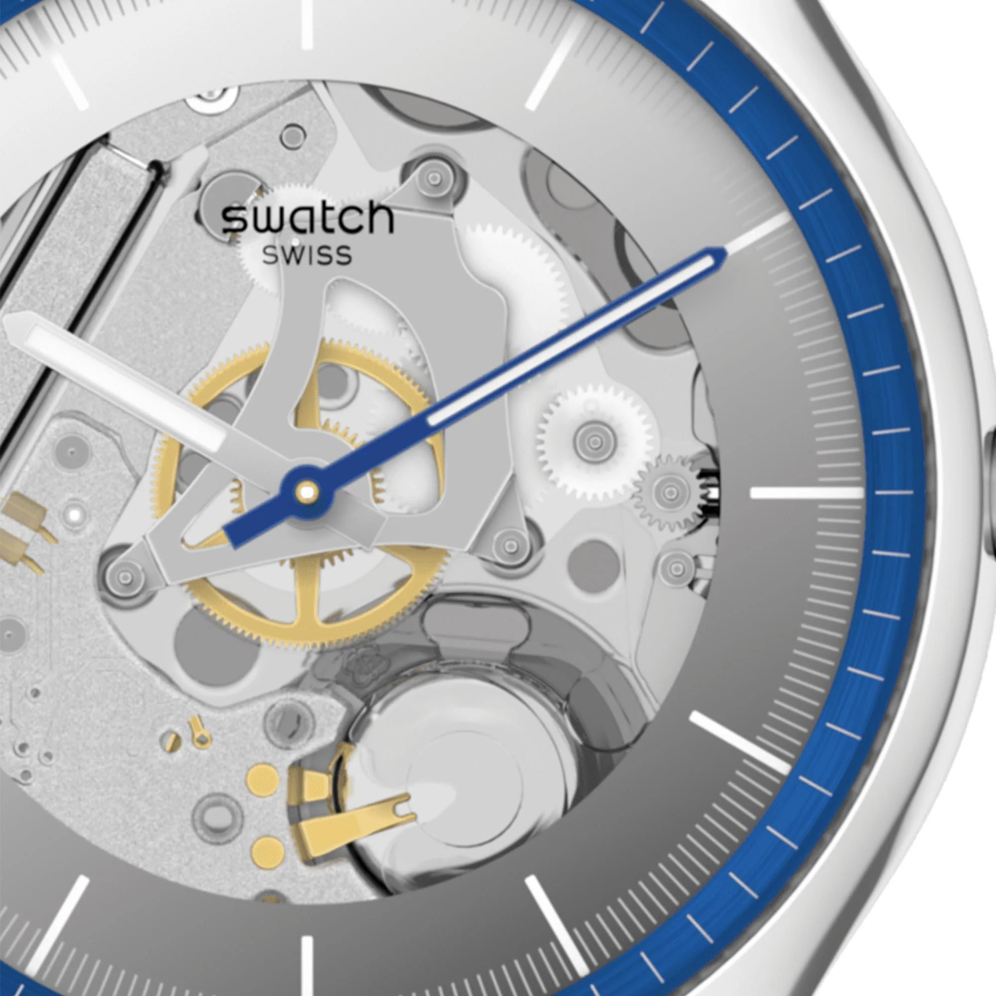 Swatch Ringing In Blue Quartz Grey Dial Stainless Steel Bracelet Men's Watch SS07S116GG - Image 10