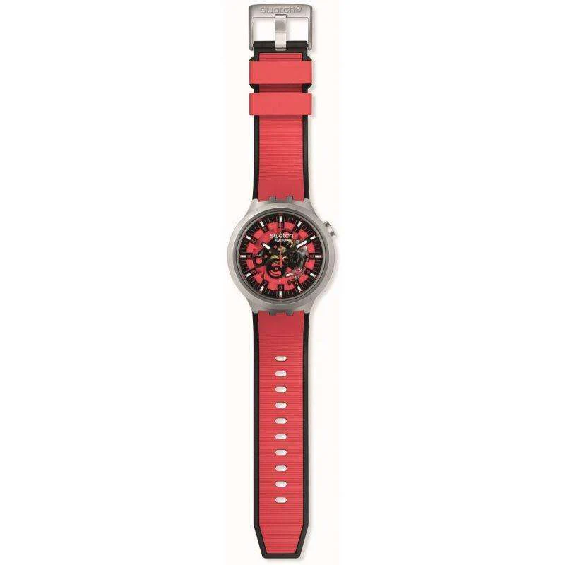 Swatch RED JUICY Big Bold Red Dial Rubber Strap Unisex Watch SB07S110 - Image 4