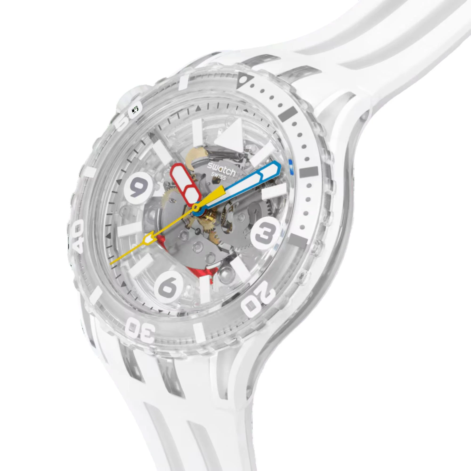 Swatch SCUBAQUA Aurelia Aurita White Bioceramic Dial Silicone Strap Unisex Watch SSCU09K100 - Image 7