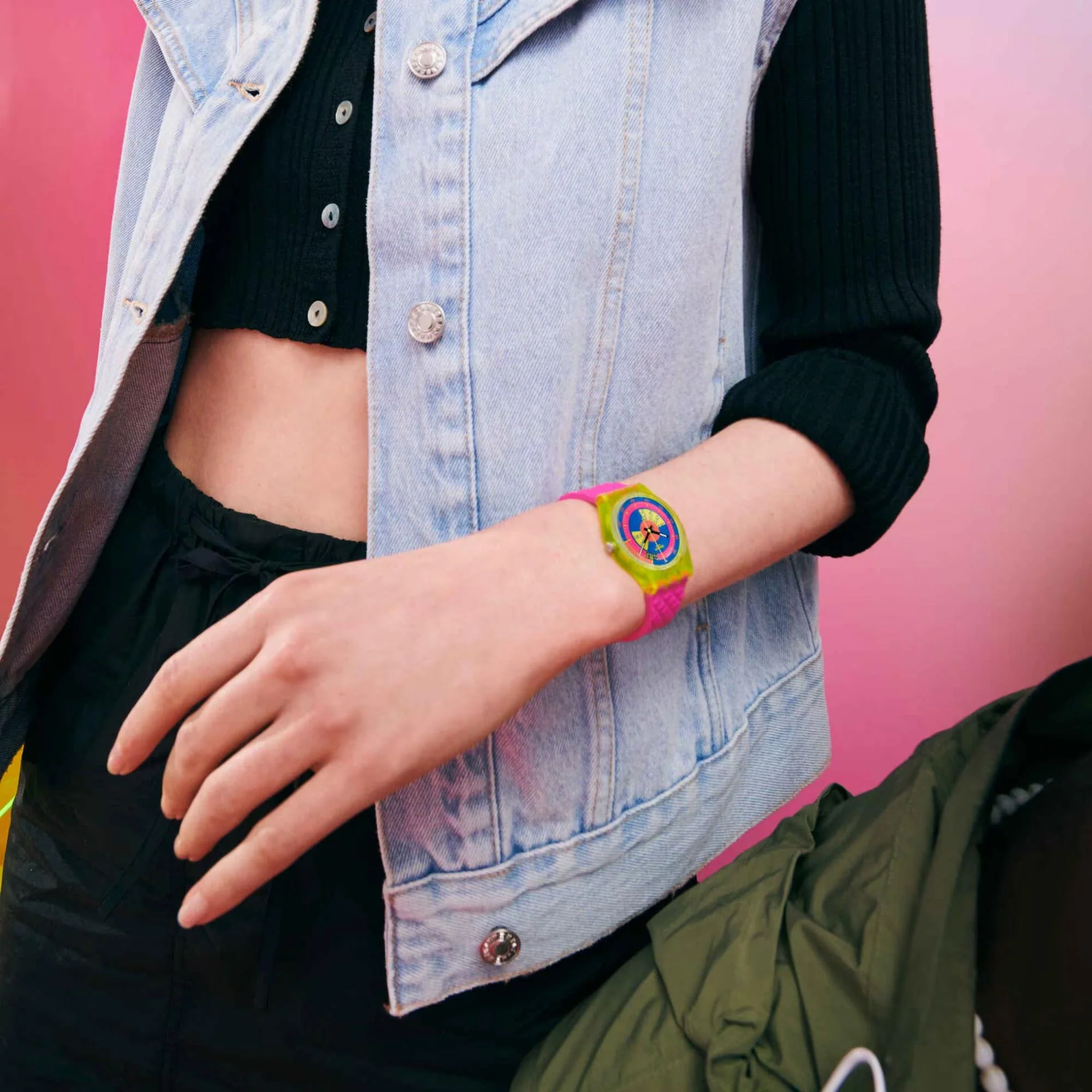 Swatch Shades of Neon Ladies Watch SO28J700 - Image 10