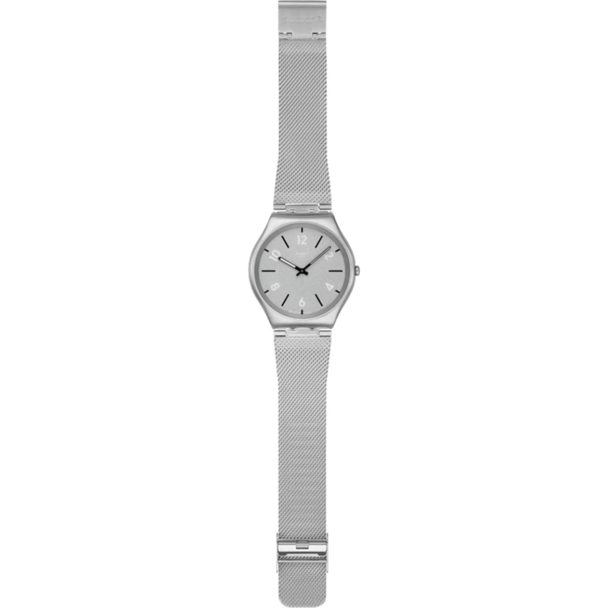 Swatch Skin Getting Meshy Grey Dial Steel Strap Unisex Watch SS07S152M - Image 4