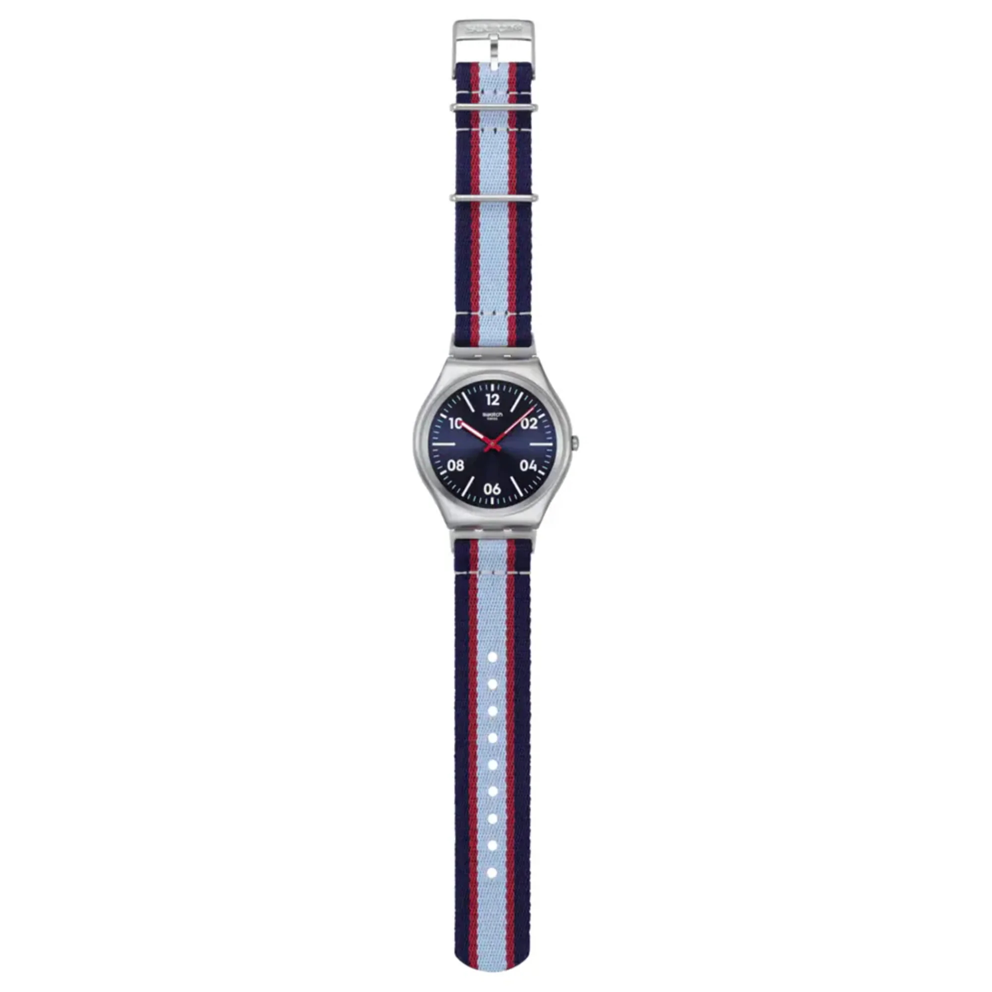 Swatch Skin Irony Beside The Sea Blue Dial Textile Strap Unisex Watch SS07S148 - Image 6
