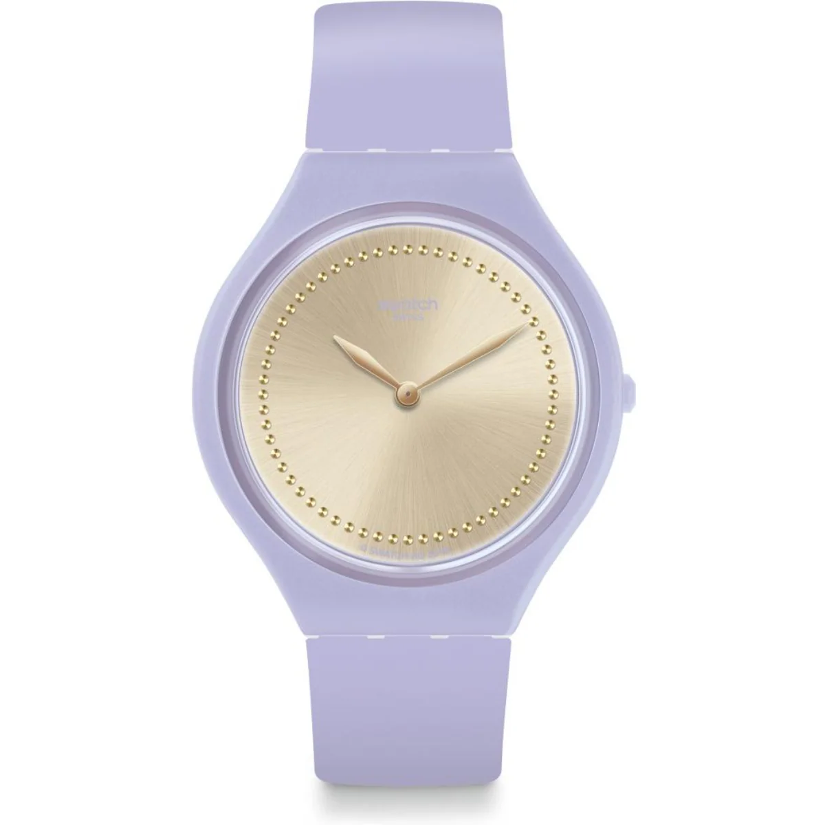 Swatch Skin Skinlavande Sparkles Champagne Dial Silicone Strap Ladies Watch SVOV100