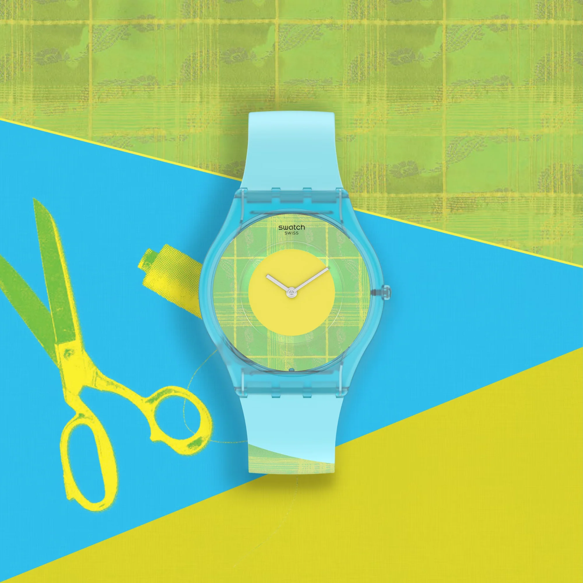 Swatch Supriya Acid Mardas 02 Quartz Yellow Dial Multi Tonal Silicone Strap Ladies Watch SS08Z104 - Image 3