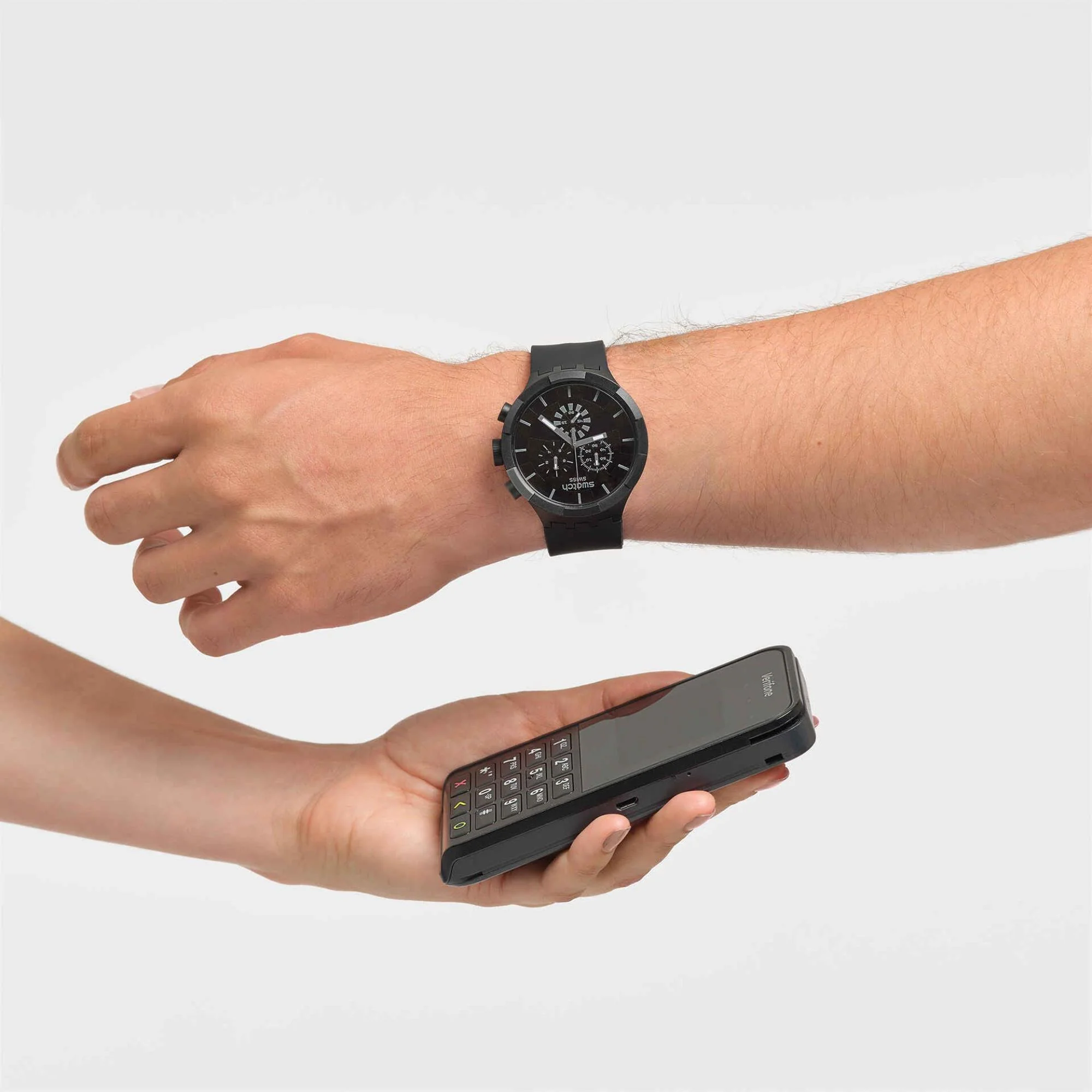 Swatch Swatchpay! Checkpoint Black Pay! Quartz Black Dial Black Silicone Strap Unisex Watch SB02B103-5300 - Image 9