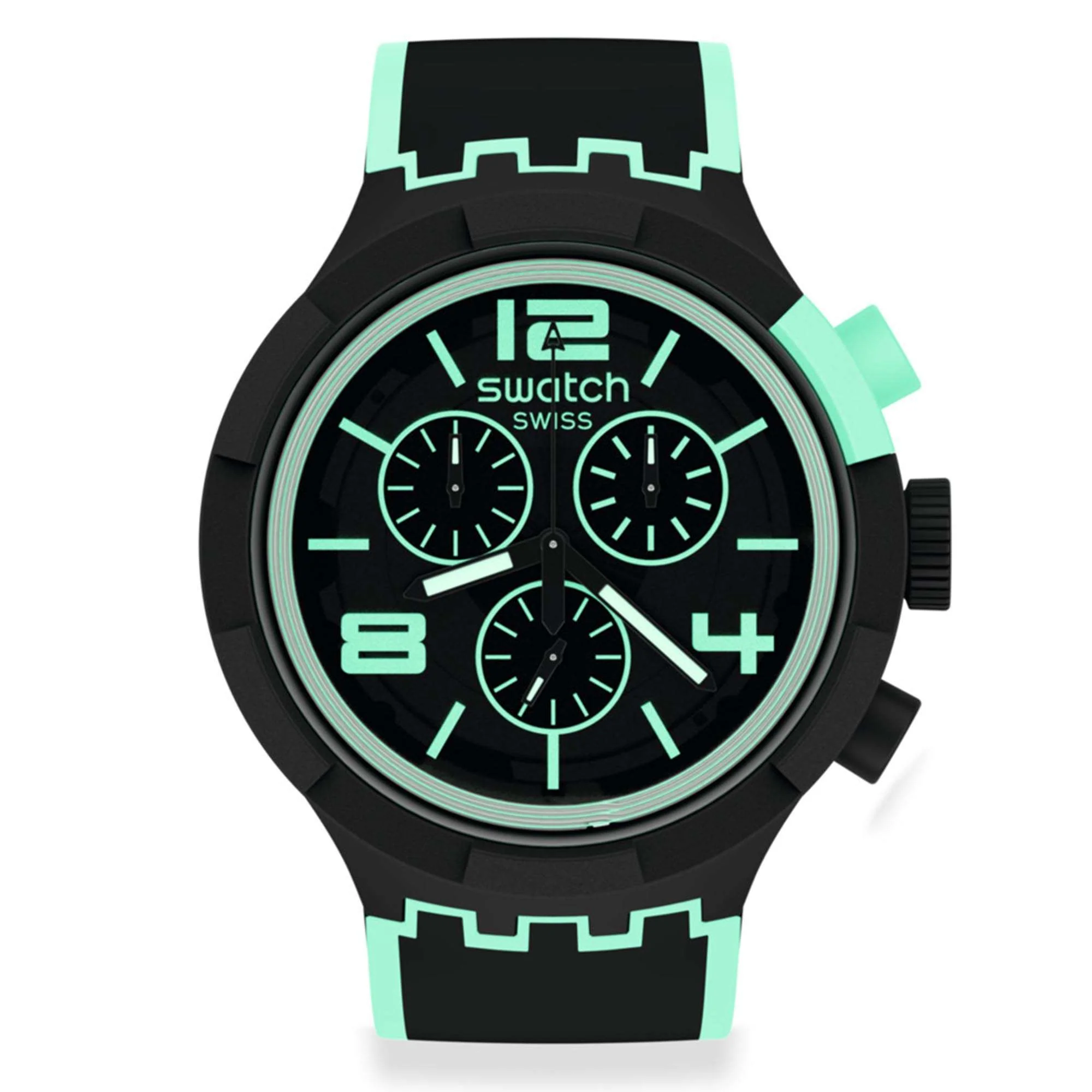 Swatch SwatchPAY! GreenPaysPAY! Quartz Black Dial Black Silicone Strap Men's Watch SB02B100-5300 - Image 2