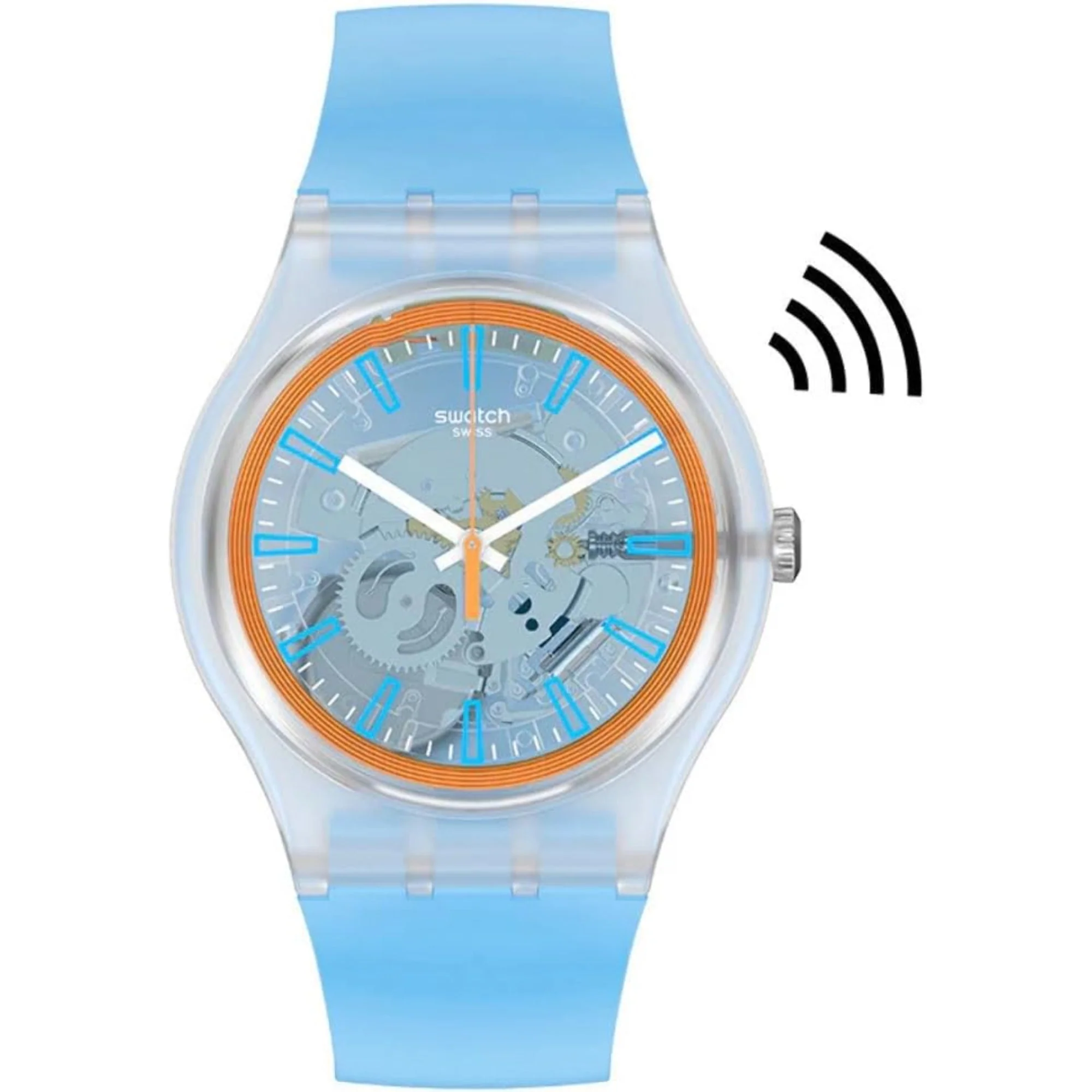 Swatch SwatchPAY! Sea Pay! Quartz Transparent Dial Blue Silicone Strap Unisex Watch SVIK102-5300 - Image 2