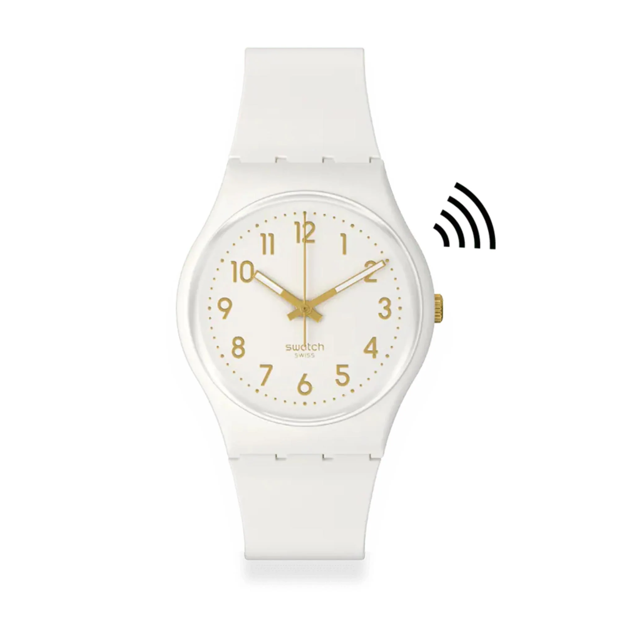 Swatch SwatchPay! White Bishop Pay! Quartz White Dial Silicone Strap Unisex Watch SO28W111-5300 - Image 5
