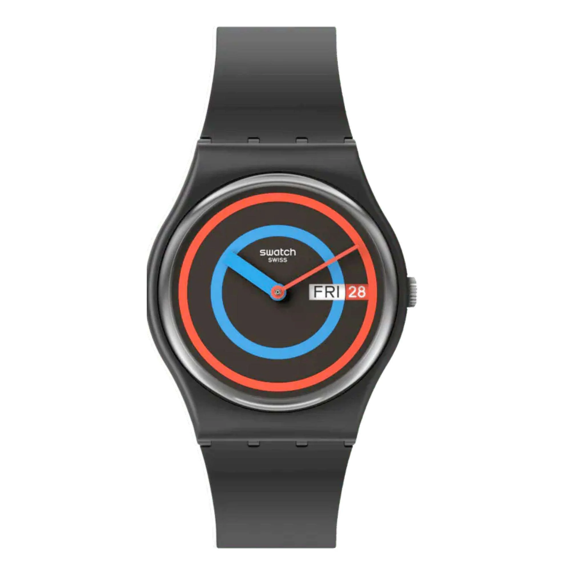 Swatch The January Collection 'Circling Black' Quartz Unisex Watch SO28B706