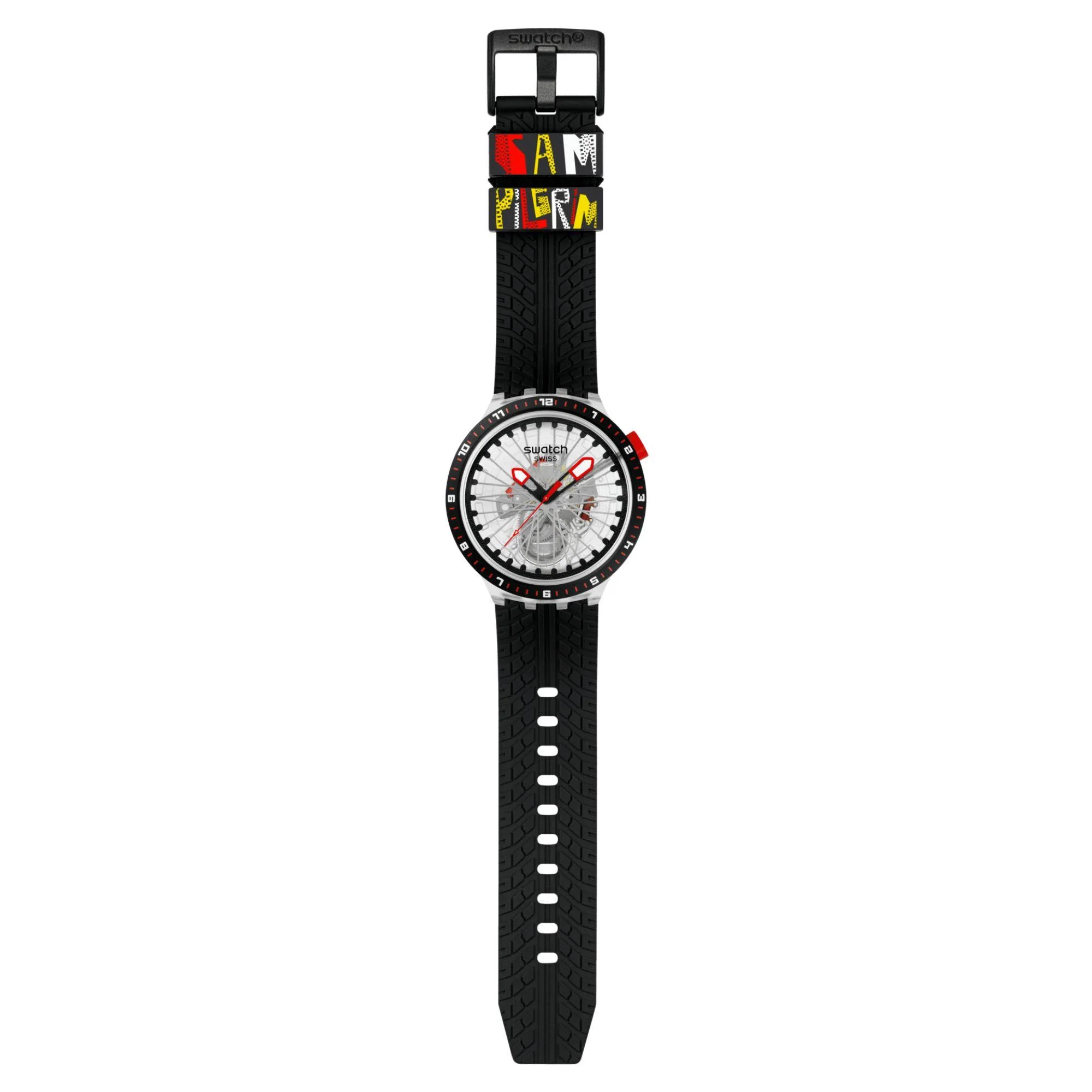 Swatch THE PILGRIM - TREAD ON IT Transparent Dial Silicone Strap Watch SB05K103 - Image 6