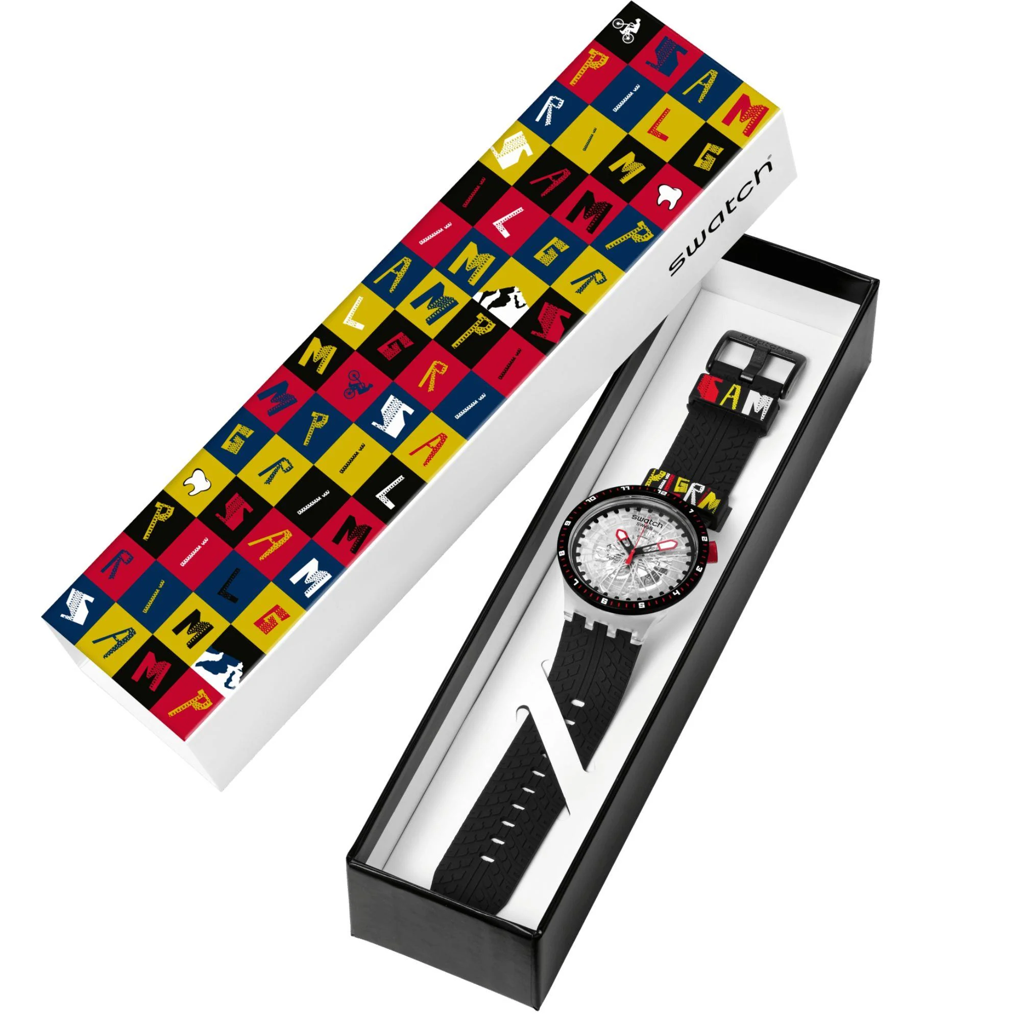 Swatch THE PILGRIM - TREAD ON IT Transparent Dial Silicone Strap Watch SB05K103 - Image 7