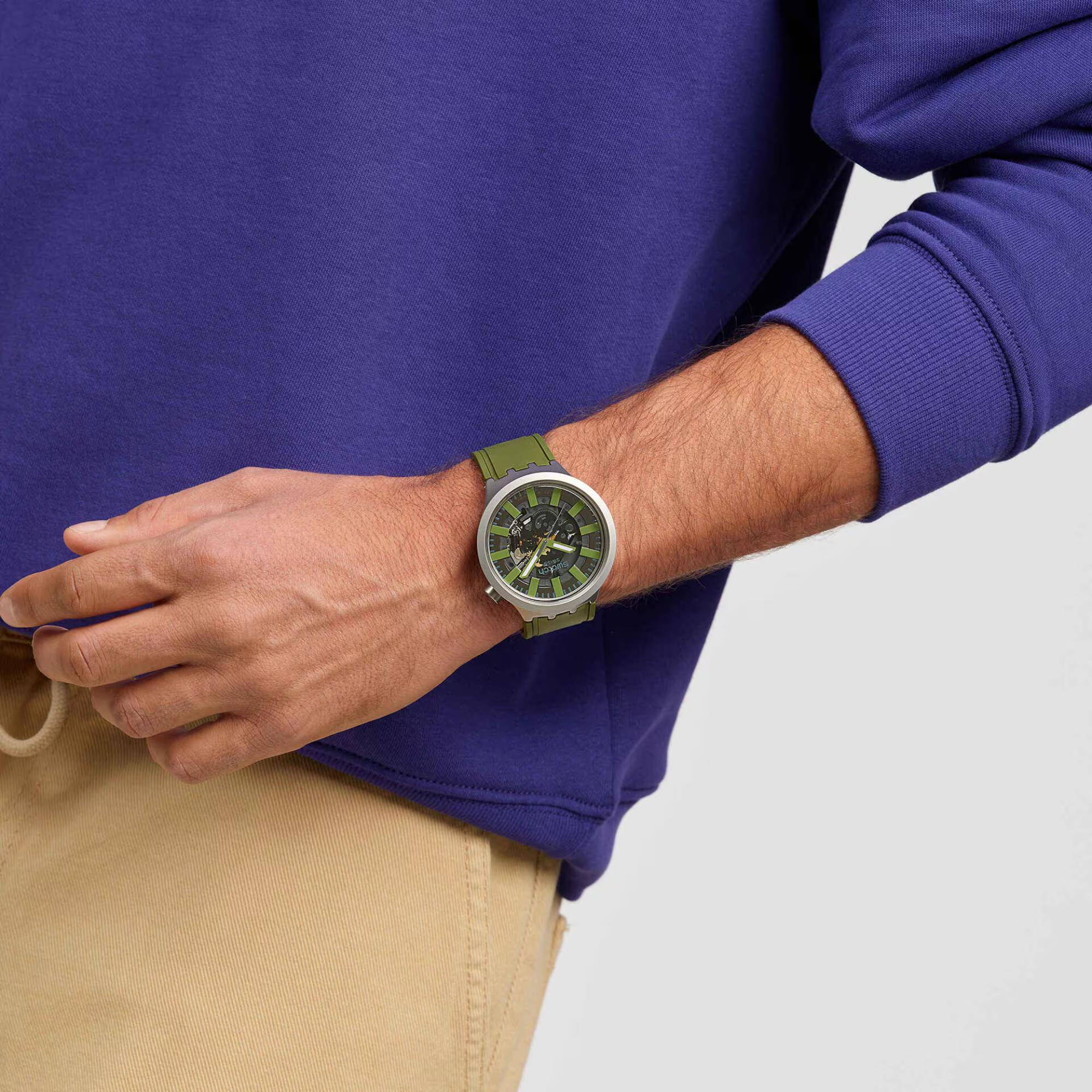 Swatch Thru The Underbrush Unisex Green Dial Watch SB07S118 - Image 5