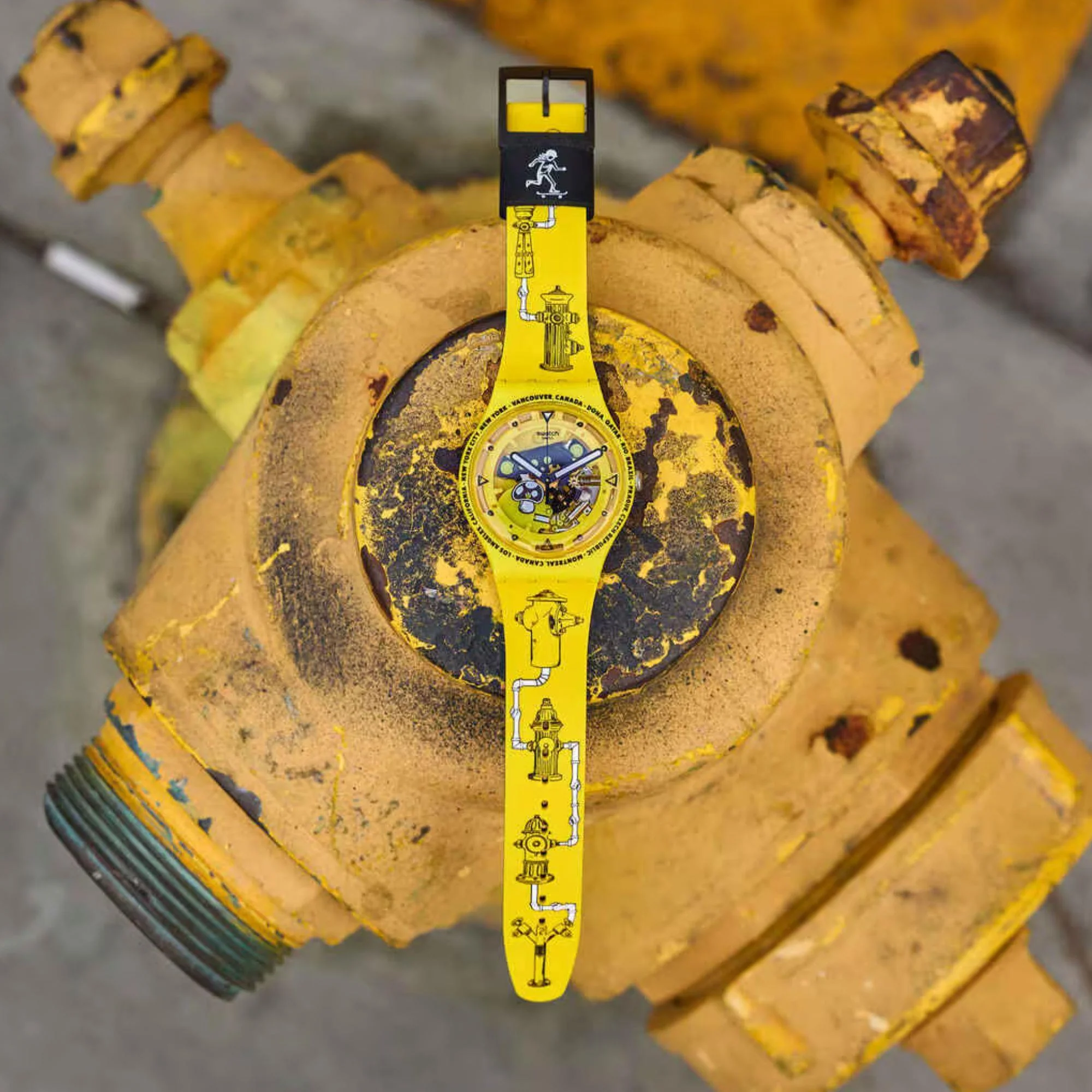 Swatch TIME WITH ANDY ANDERSON Yellow Dial Silicone Strap Unisex Watch SO29J101 - Image 16