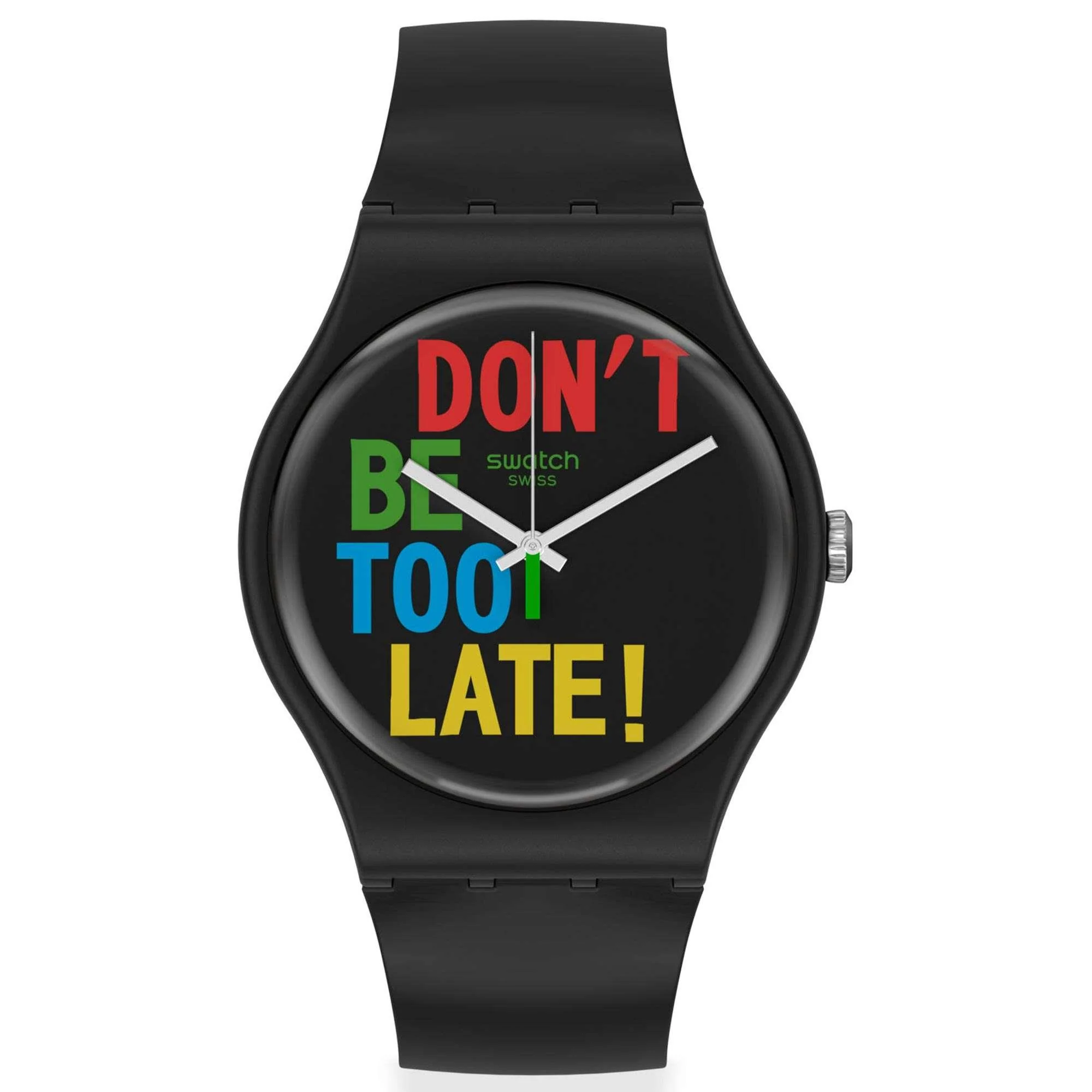 Swatch TIMEFORTIME Quartz Black Dial Bio Sourced Plastic Strap Watch SO29B100 - Image 4