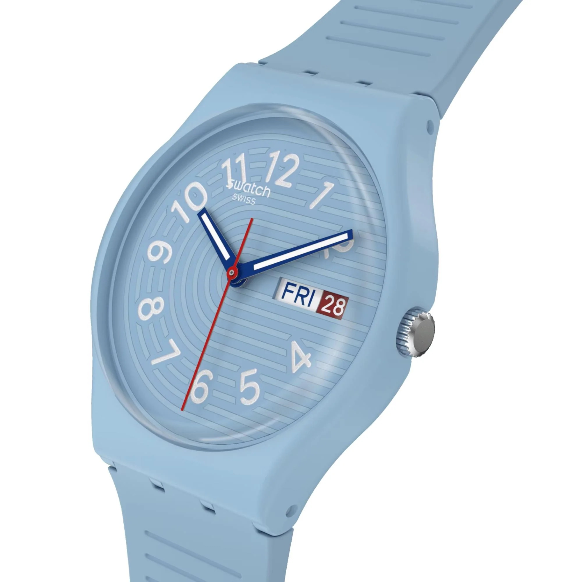 Swatch Trendy Lines in the Sky Light Blue Dial Silicone Strap Unisex Watch SO28S704 - Image 2