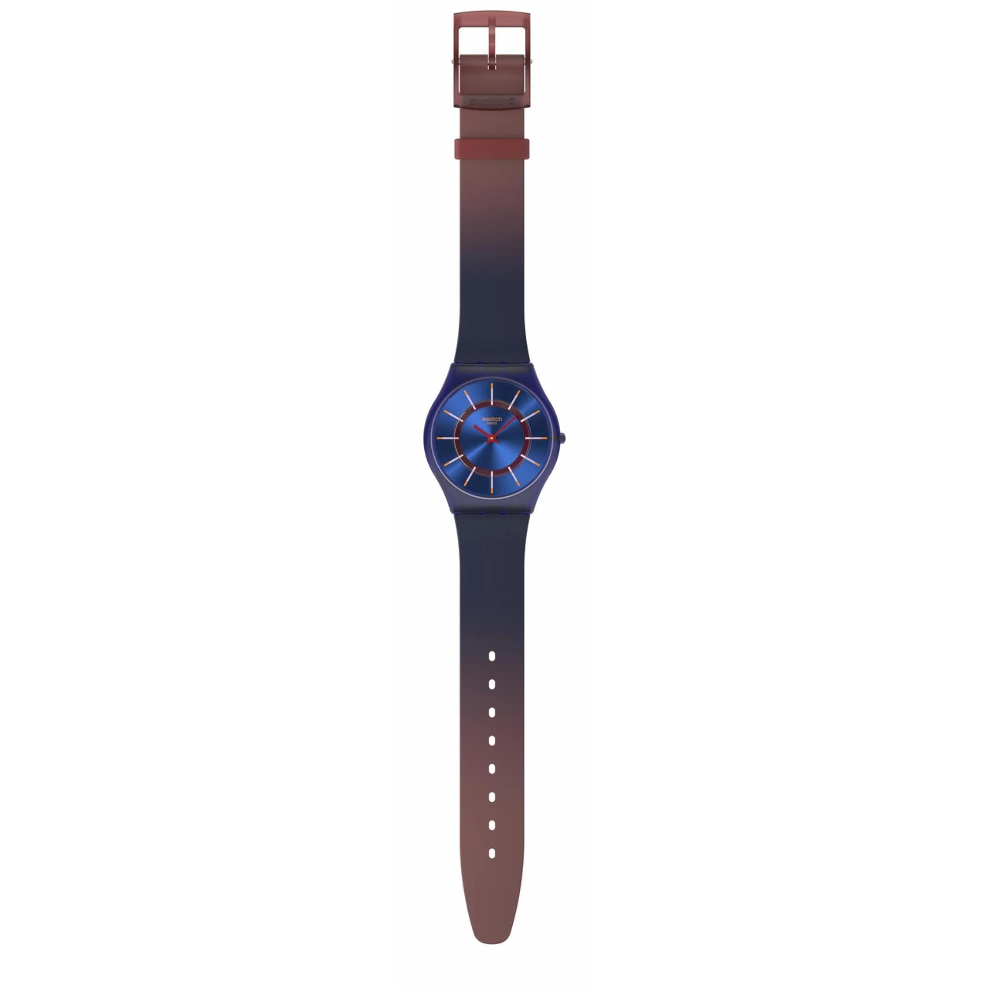 Swatch Very Jazzy Berry Blue Dial Silicone Strap Unisex Watch SS08N117 - Image 3