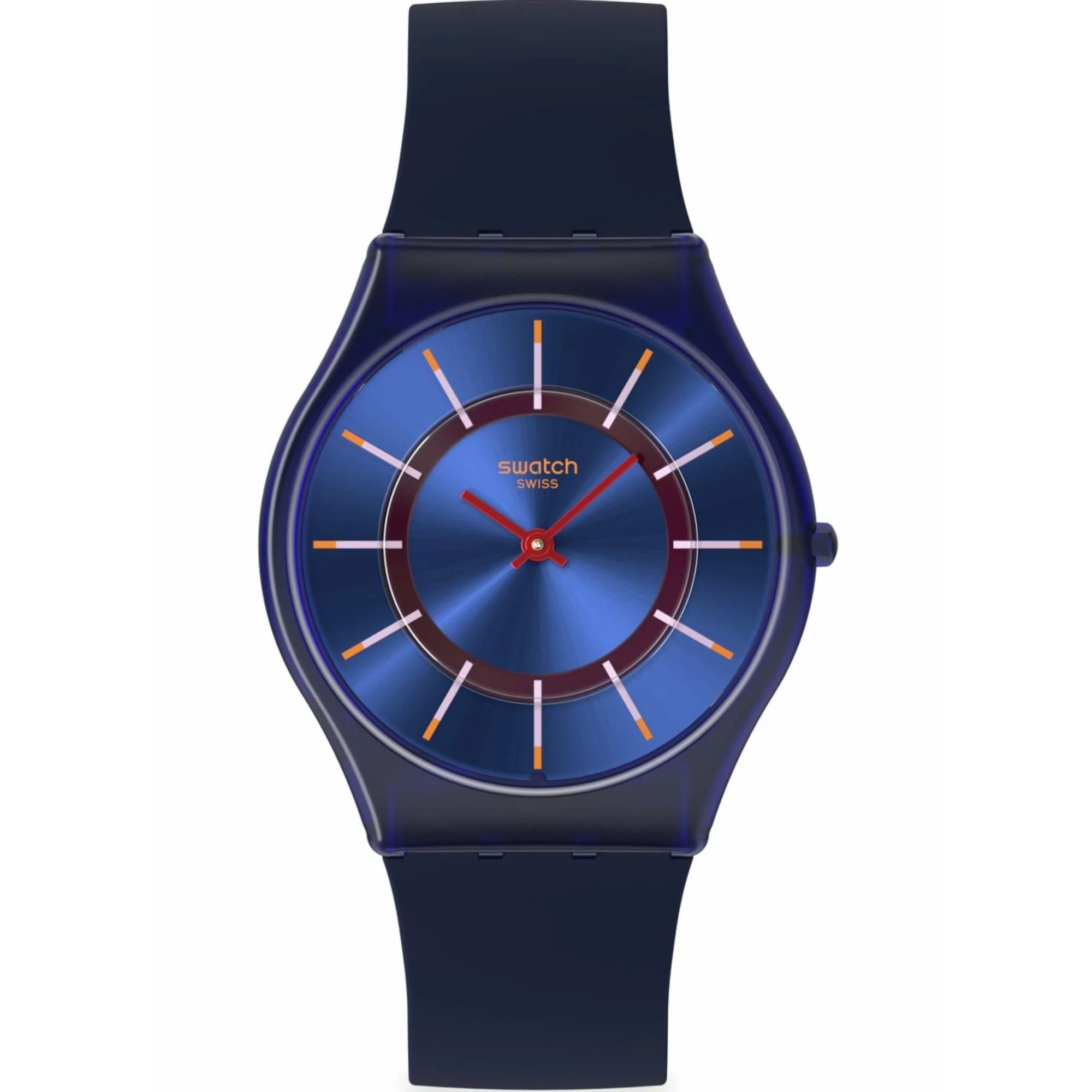 Swatch Very Jazzy Berry Blue Dial Silicone Strap Unisex Watch SS08N117 - Image 6