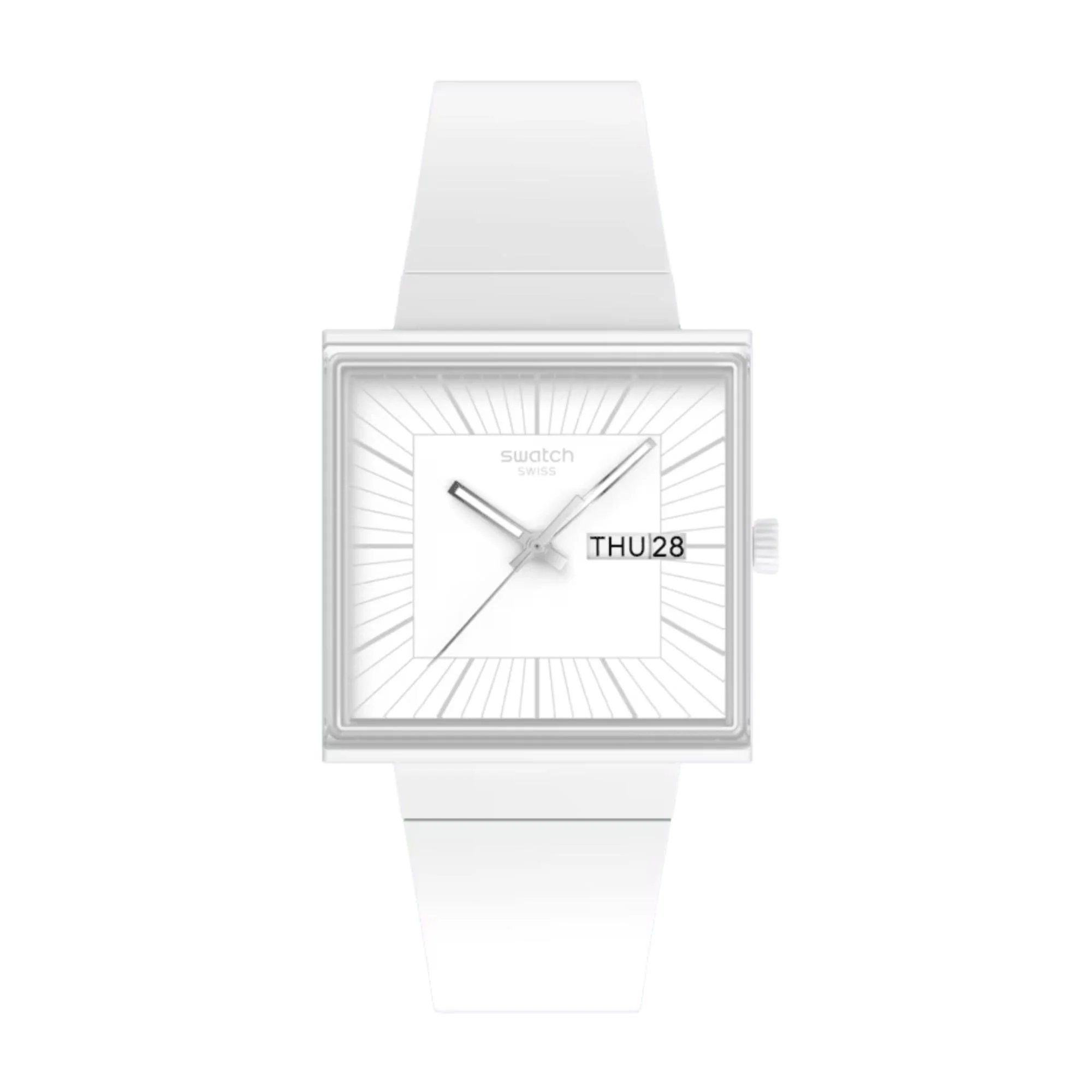 Swatch WHAT IF...ALLWHITE? Quartz White Dial Silicone Strap Unisex Watch SO34W700 - Image 6