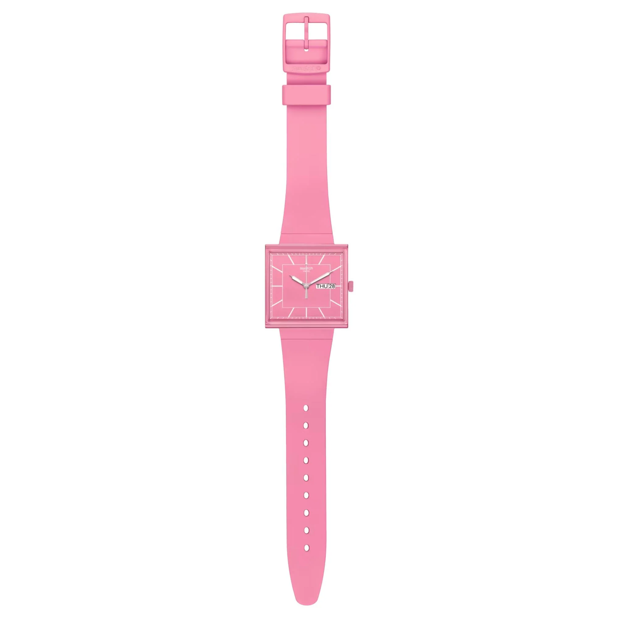 Swatch WHAT IF…ROSE? Quartz Pink Dial Biosourced Strap Unisex Watch SO34P700 - Image 5