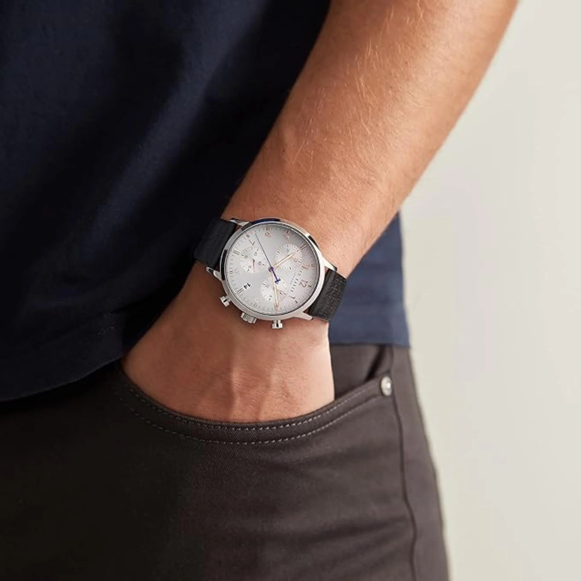 Ted Baker Cosmop Black Eco-Leather Strap Silver Dial Men's Watch BKPCSS3019I - Image 2
