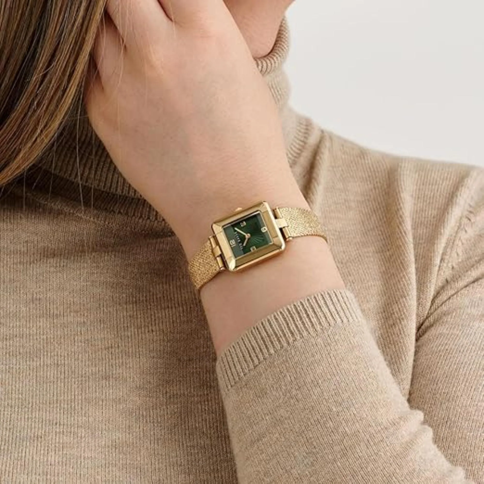 Ted Baker Gold-Tone Mesh Strap Green Dial Ladies Watch BKPMSF306 - Image 9