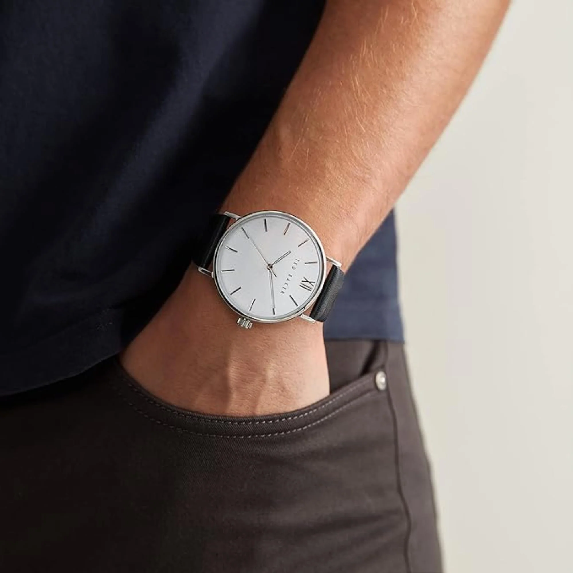 Ted Baker Phylipa Black Leather Strap White Dial Men's Watch BKPPGS2149I - Image 3