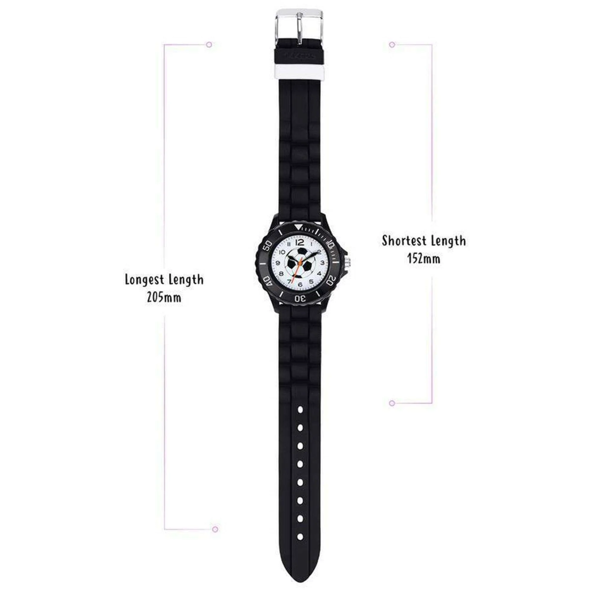 Tikkers Football Quartz White Dial Black Silicone Strap Boys Watch Gift Set ATK1019 - Image 4