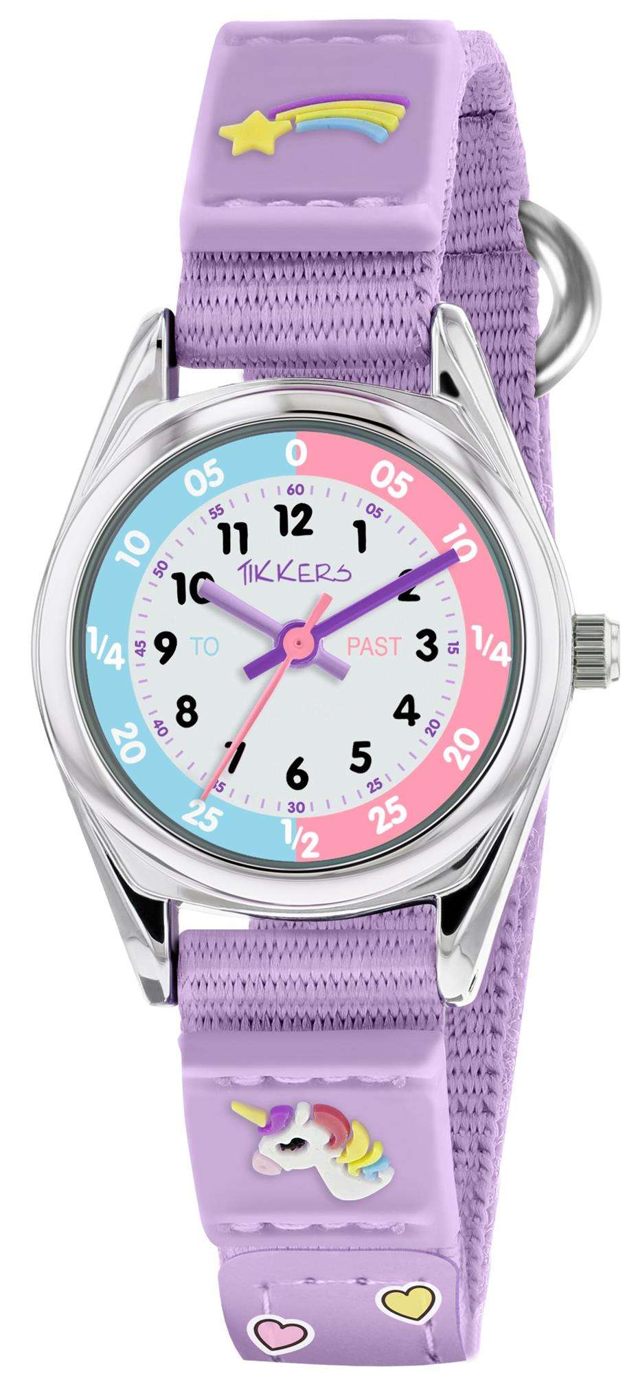 Tikkers Time Teacher Quartz White Dial Lilac Unicorn Strap Girls Watch TK0148 - Image 3