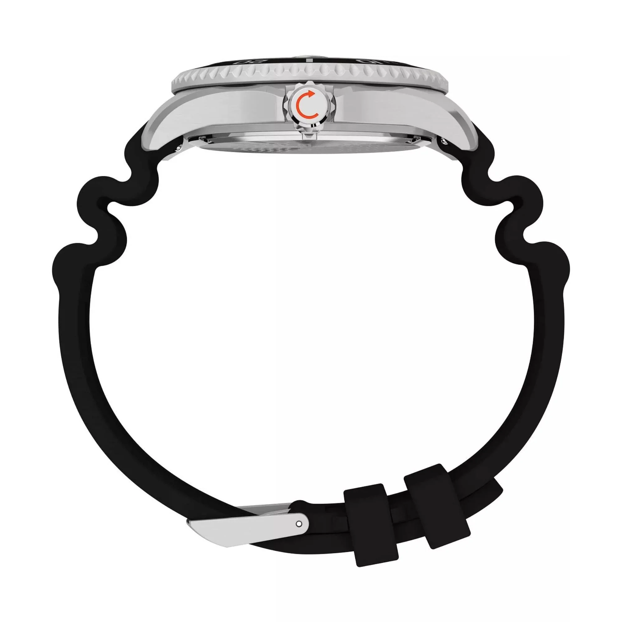 Timex Deep Water Meridian Black Dial Rubber Strap Men's Watch TW2W81600 - Image 2