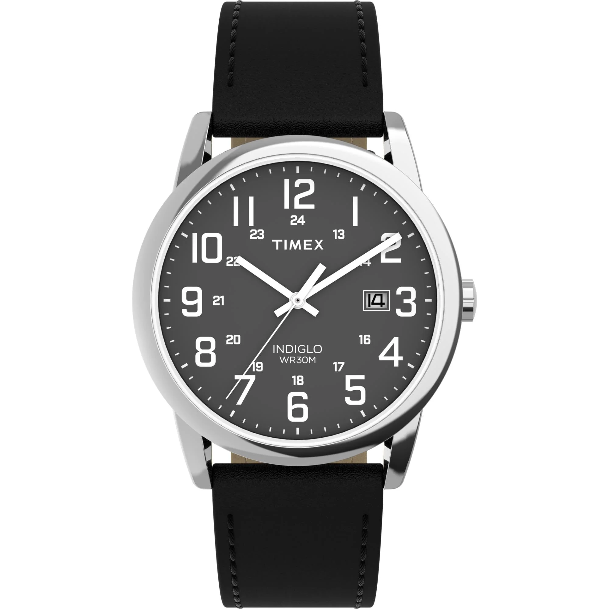 Timex Easy Reader Classic Quartz Black Dial Leather Strap Men's Watch TW2Y12800 - Image 11