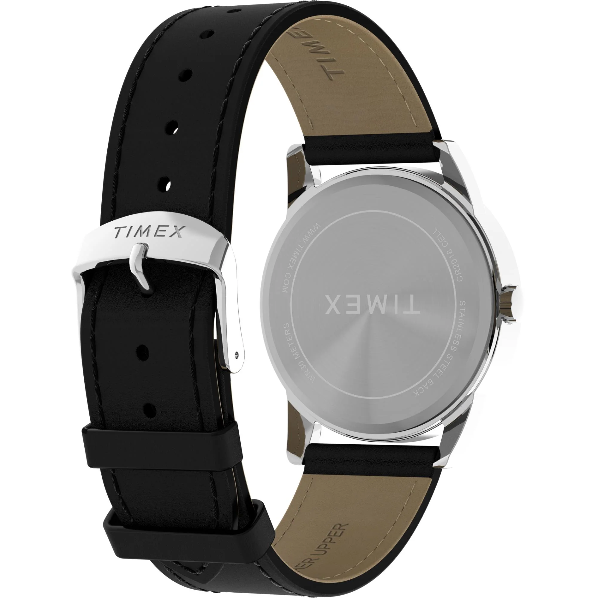 Timex Easy Reader Classic Quartz Black Dial Leather Strap Men's Watch TW2Y12800 - Image 6