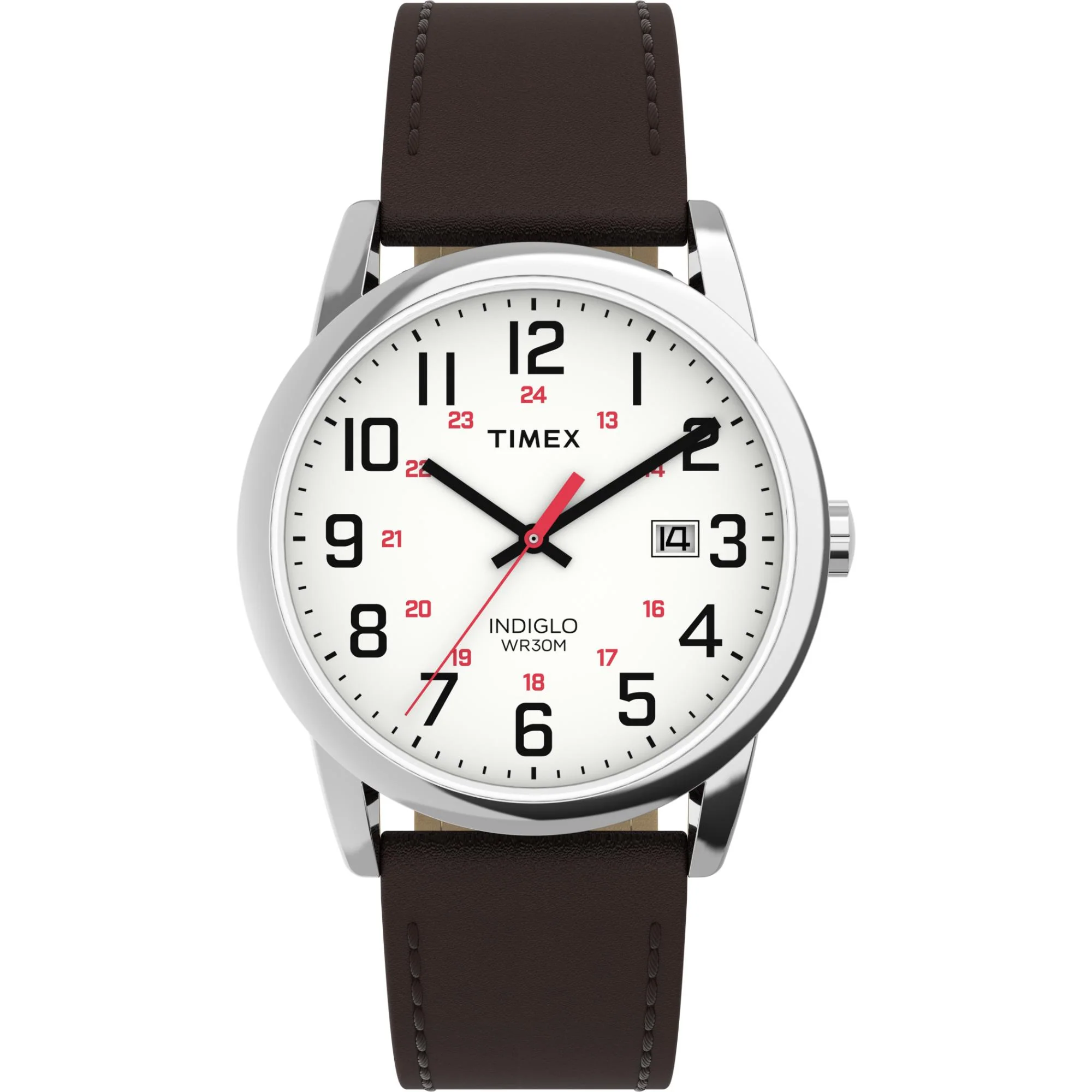 Timex Easy Reader Classic Quartz White Dial Leather Strap Men's Watch TW2Y12600 - Image 11