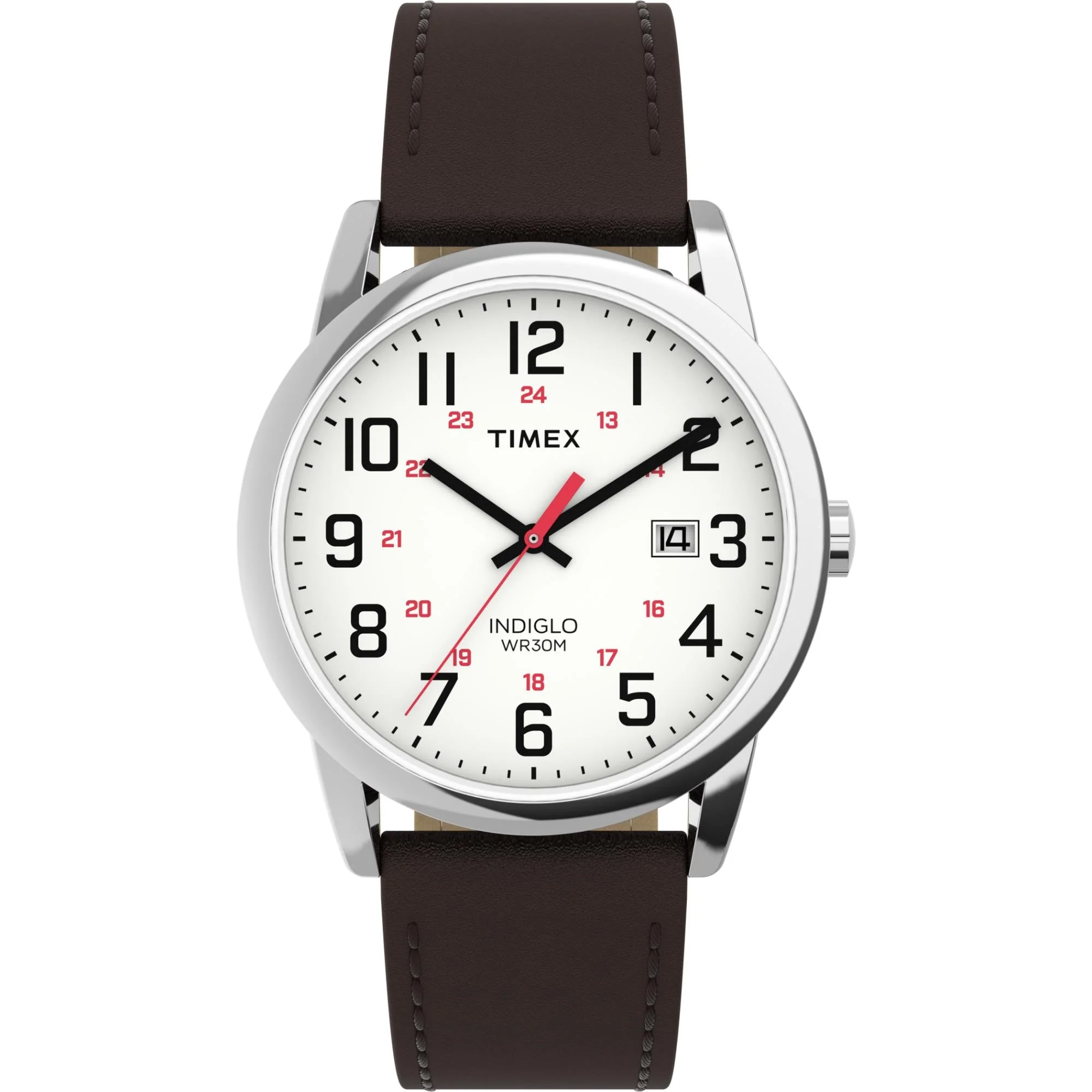 Timex Easy Reader Classic Quartz White Dial Leather Strap Men's Watch TW2Y12600 - Image 12