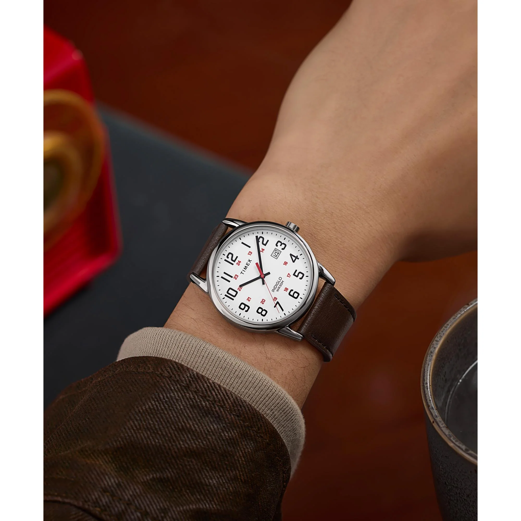 Timex Easy Reader Classic Quartz White Dial Leather Strap Men's Watch TW2Y12600 - Image 13