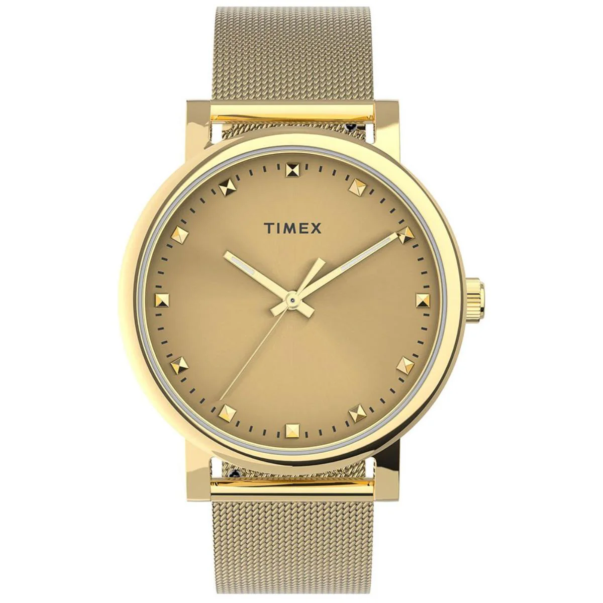 Timex Essential Orginals Quartz Gold Tone Dial Steel Strap Ladies Watch TW2U05400