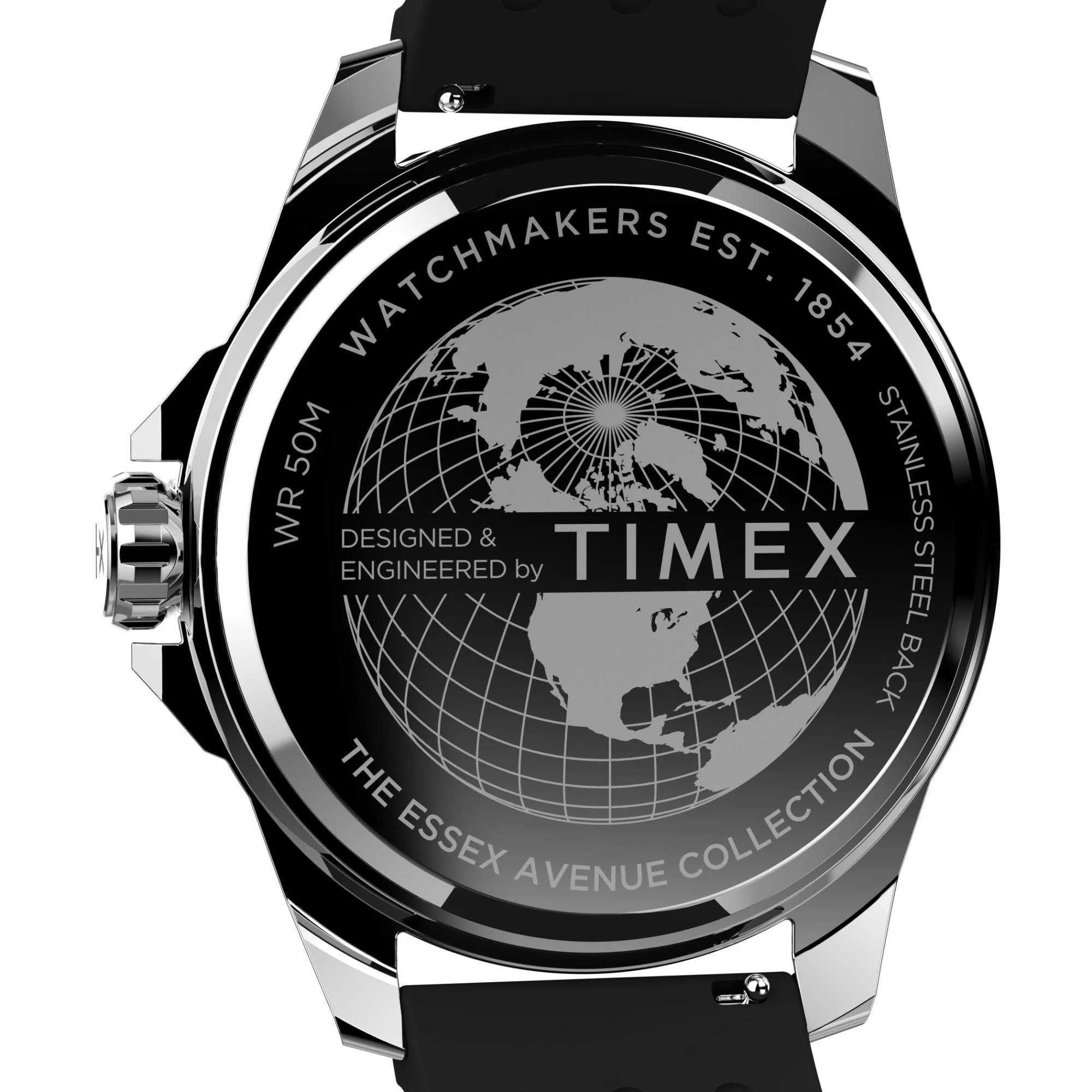 Timex Essex Ave Black Dial Silicone Strap Men's Watch TW2W42900 - Image 4