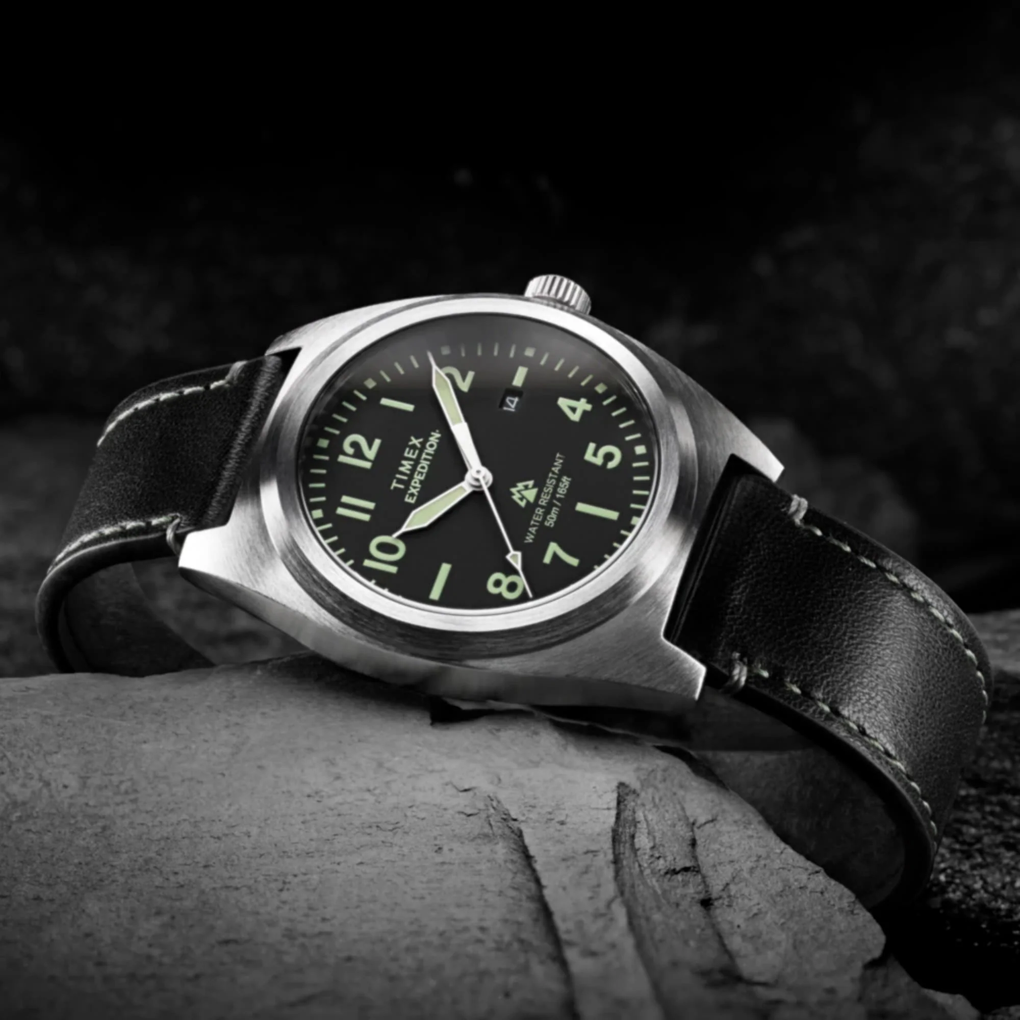 Timex Expedition Capstone Black Dial Leather Strap Men's Watch TW2Y30700 - Image 3