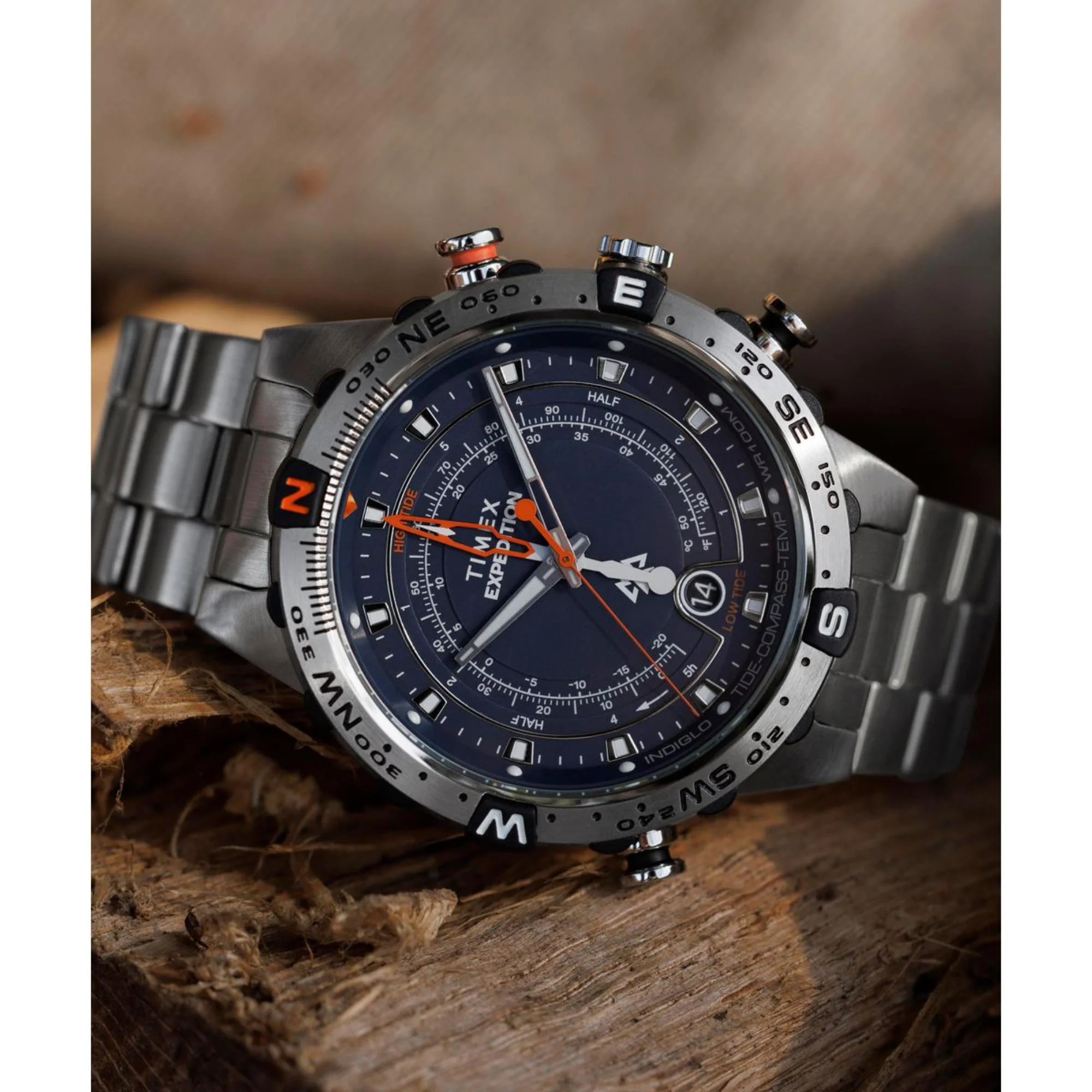 Timex Expedition Tide-Temp-Compass Grey Dial Stainless Steel Strap Men's Watch TW2Y12900 - Image 6