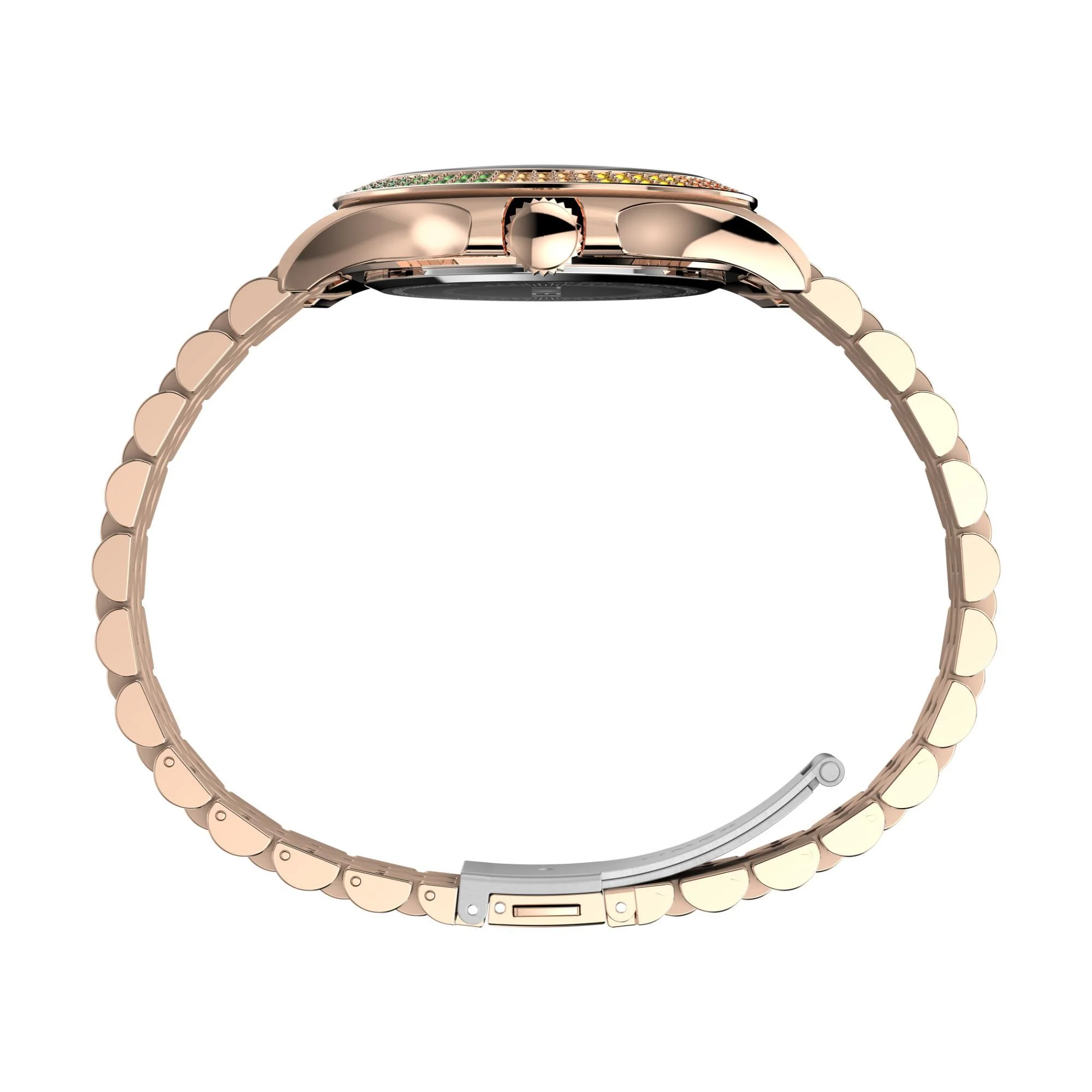 Timex Kaia Multifunction All Rose Gold-Tone Rainbow Crystal Accent Rose Gold Dial Women’s Watch TW2W34200 - Image 8