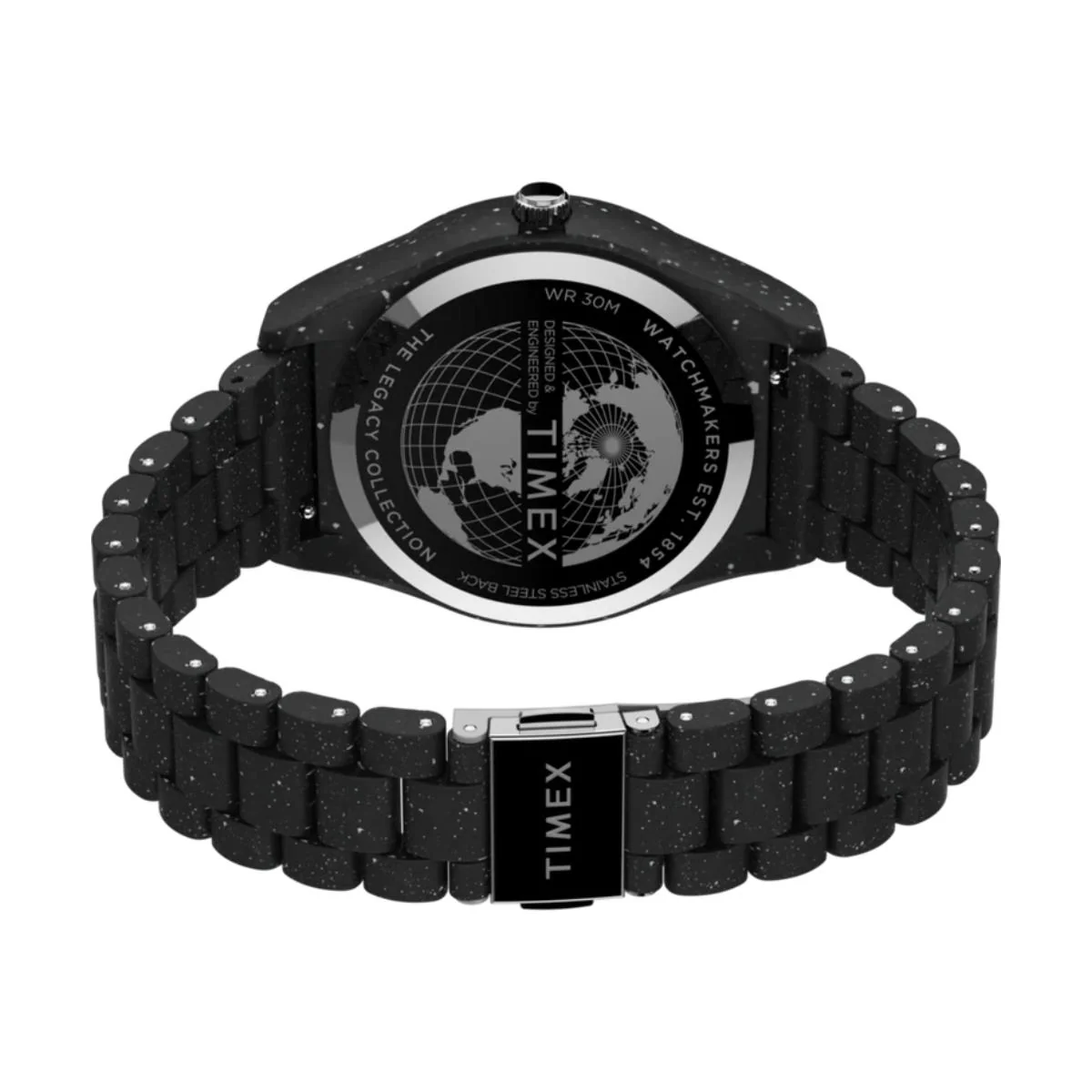 Timex Legacy Ocean Quartz Black Dial Recycled Plastic Strap Men's Watch TW2V77000 - Image 3
