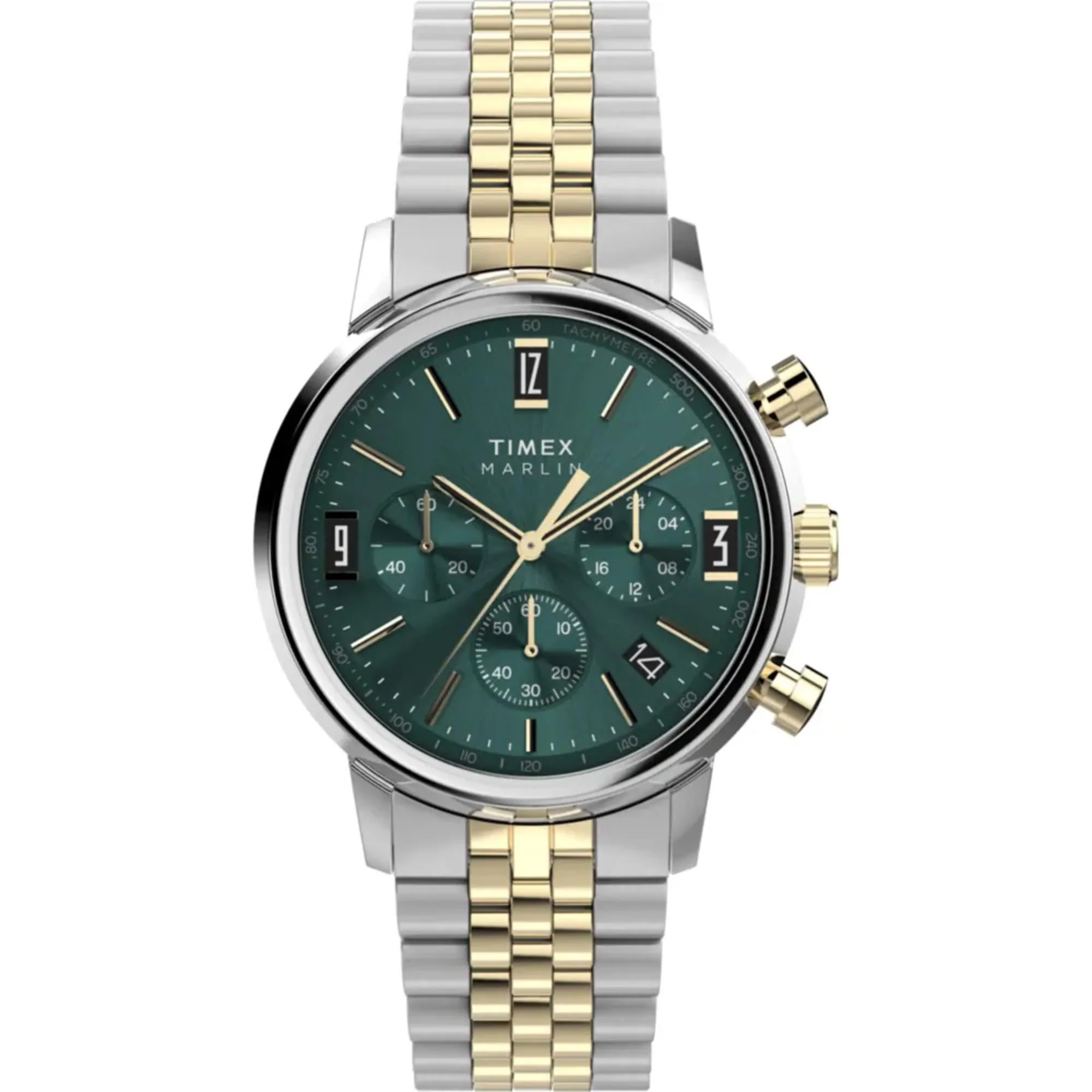 Timex Marlin Quartz Chronograph Green Dial Steel Strap Men’s Watch TW2W60000 - Image 7