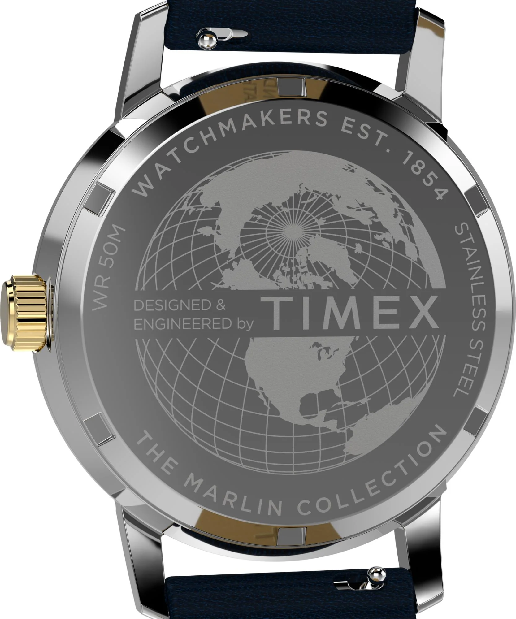 Timex Marlin Quartz GMT Blue Dial Leather Strap Men's Watch TW2Y47900 - Image 7