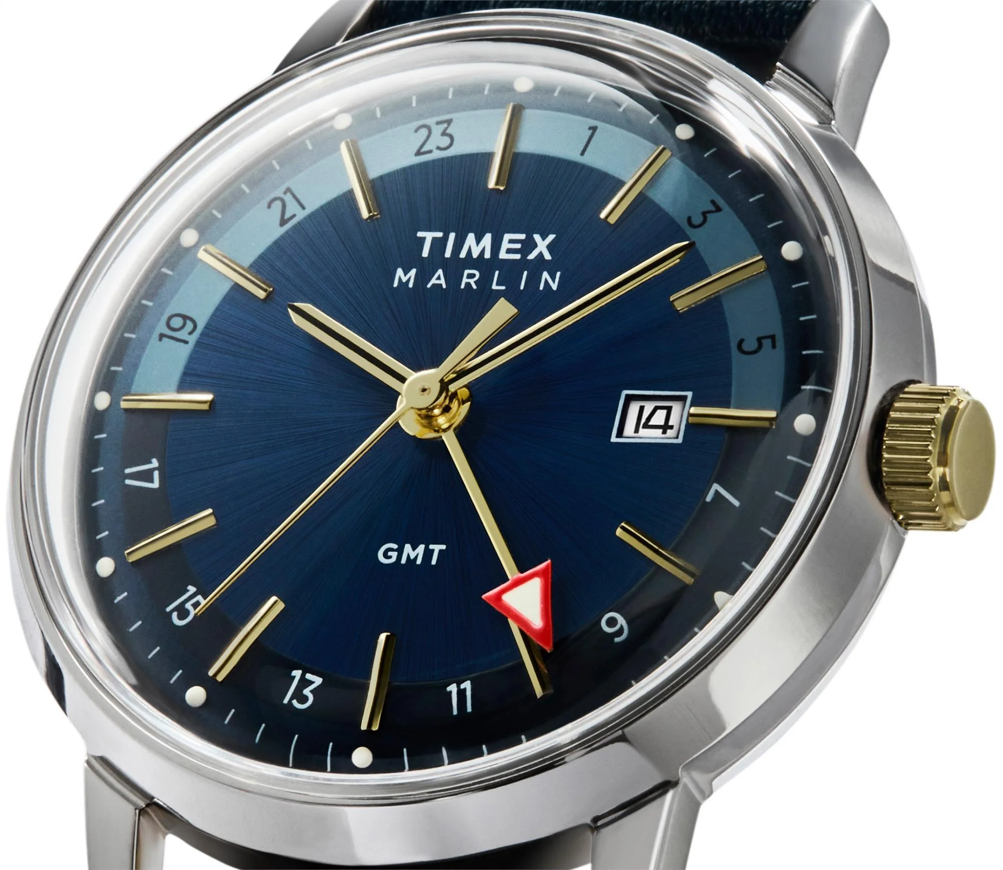 Timex Marlin Quartz GMT Blue Dial Leather Strap Men's Watch TW2Y47900 - Image 9